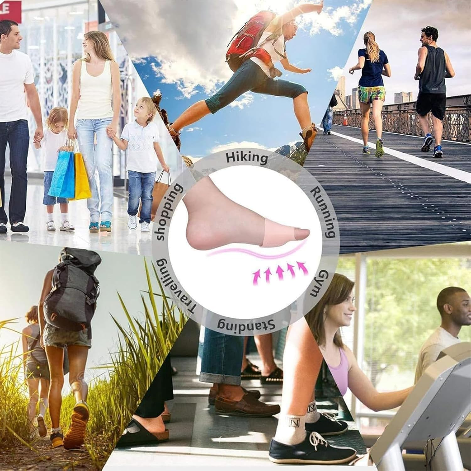 GHQHSQ Silicone Toe Separators for Women & Men, 4 Packs Toe Separators Bunion Corrector Cushion, Breathable Soft and Comfortable Gel Foot Cushions, Multiple Colors (4 Pairs) image number 2