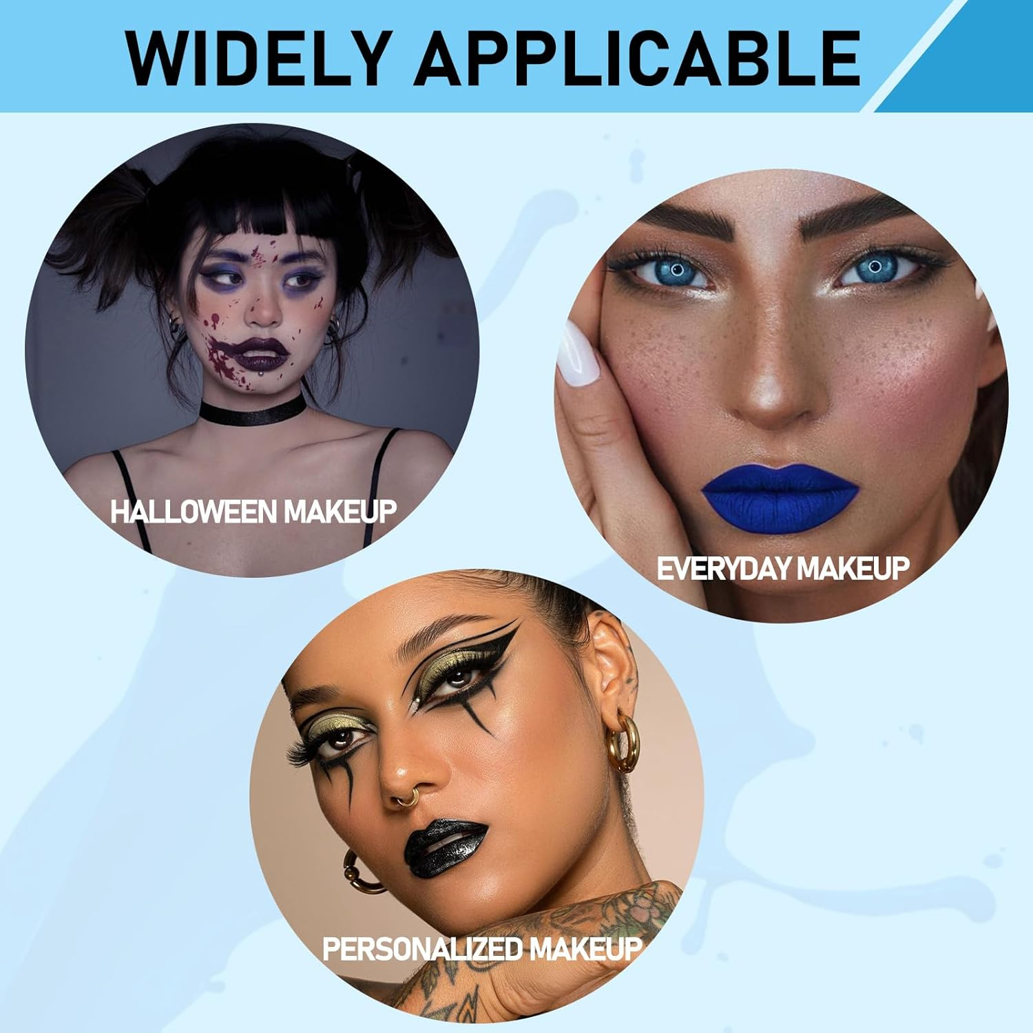 3 Colors Matte Liquid Lipstick Sets, Halloween Lipstick, Lipsticks for Women Wear Non-Stick Cup Not Fade Waterproof for Party, Masquerade, Cosplay, Christmas, Halloween image number 2