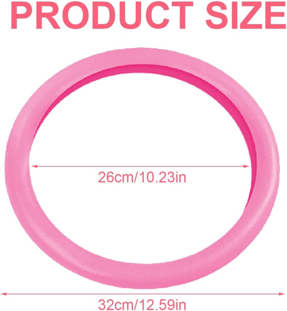 Luliyldj Pink Steering Wheel Cover, Steering Wheel Cover, Pink Car Accessories, Pink image number 4