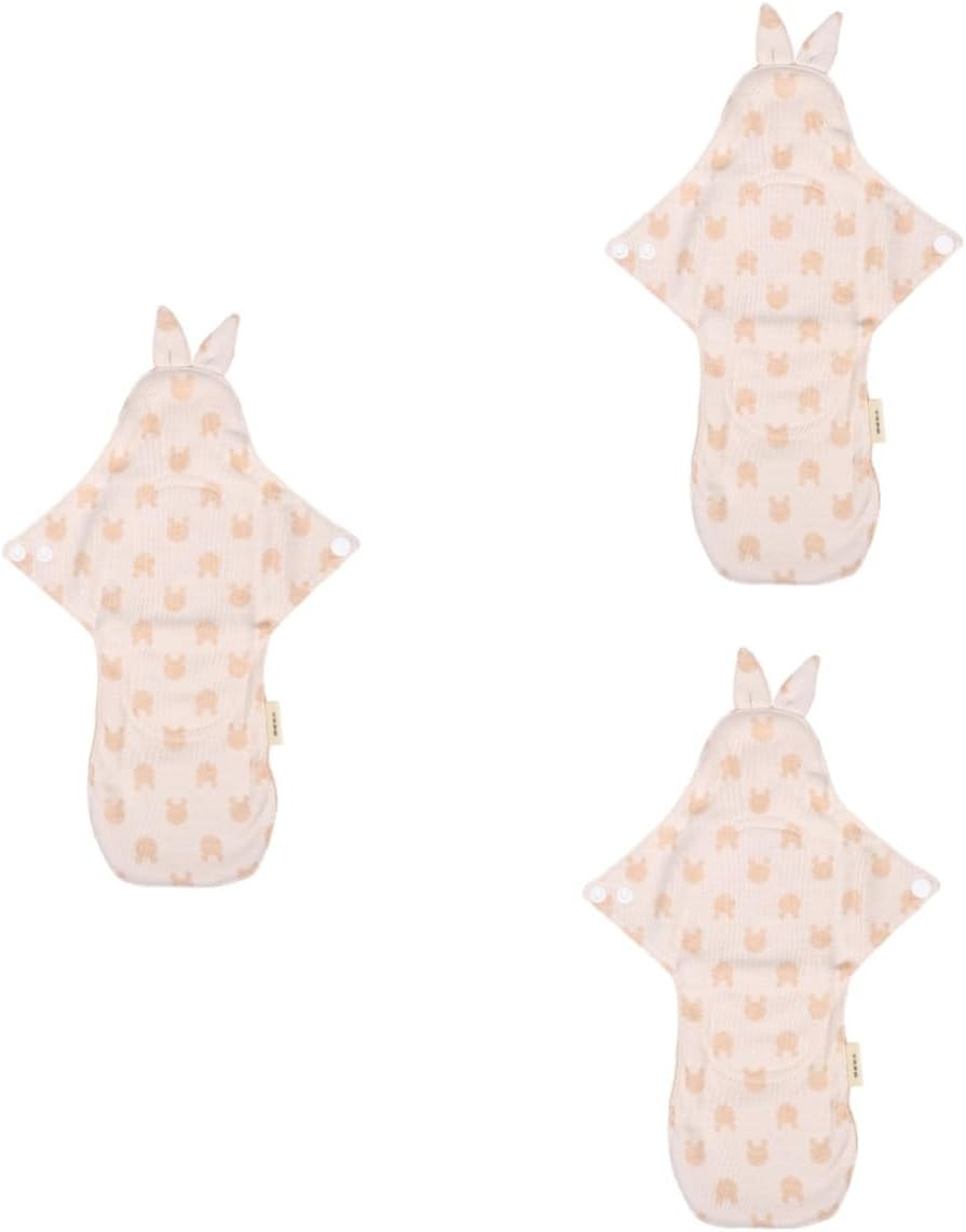 TOVINANNA 3Pcs Pads Washable Menstrual Pads Organic Cotton Sanitary Towels for Women Heavy Flow Random Style image number 5