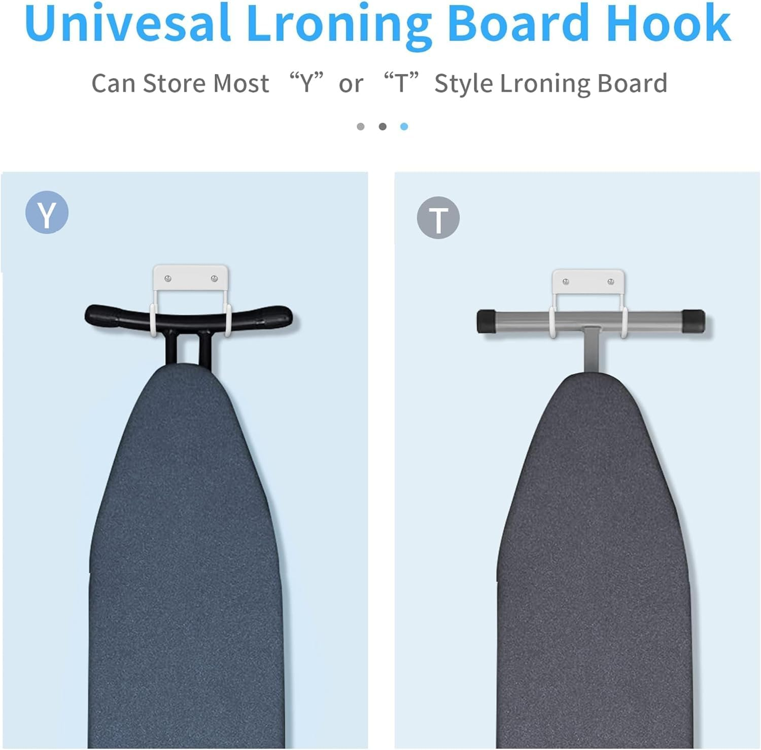 Walquicks 1Pcs Ironing Board Holder, White Durable Metal Ironing Board Hanger with Screws Ironing Board Wall Mount, Iron Board Hook Wall Mount, for Laundry Rooms image number 6