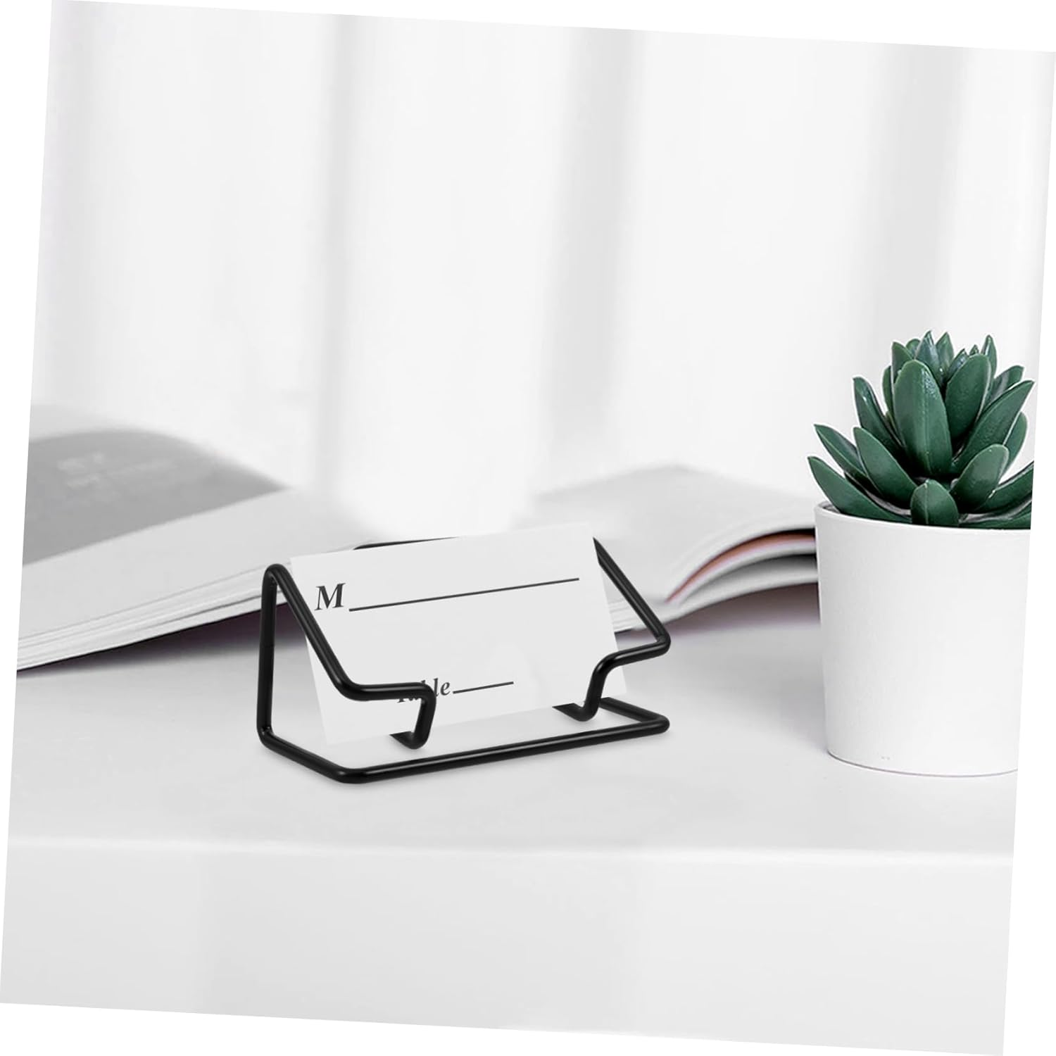 Cabilock Stylish Business Card Storage Rack Card Holder Stand Office Desk Accessory Organiser Display