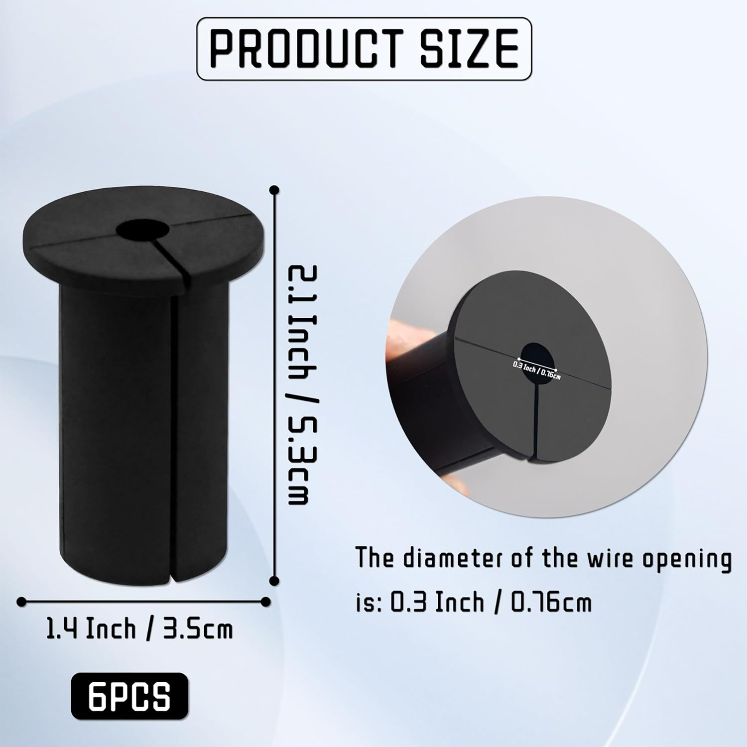 6 Pcs Wall Grommet for Starlink Cable Routing, Silicone Feed through Bushings, Hole Cover Compatible with Starlink Mount for Protecting Cords (Black) image number 3