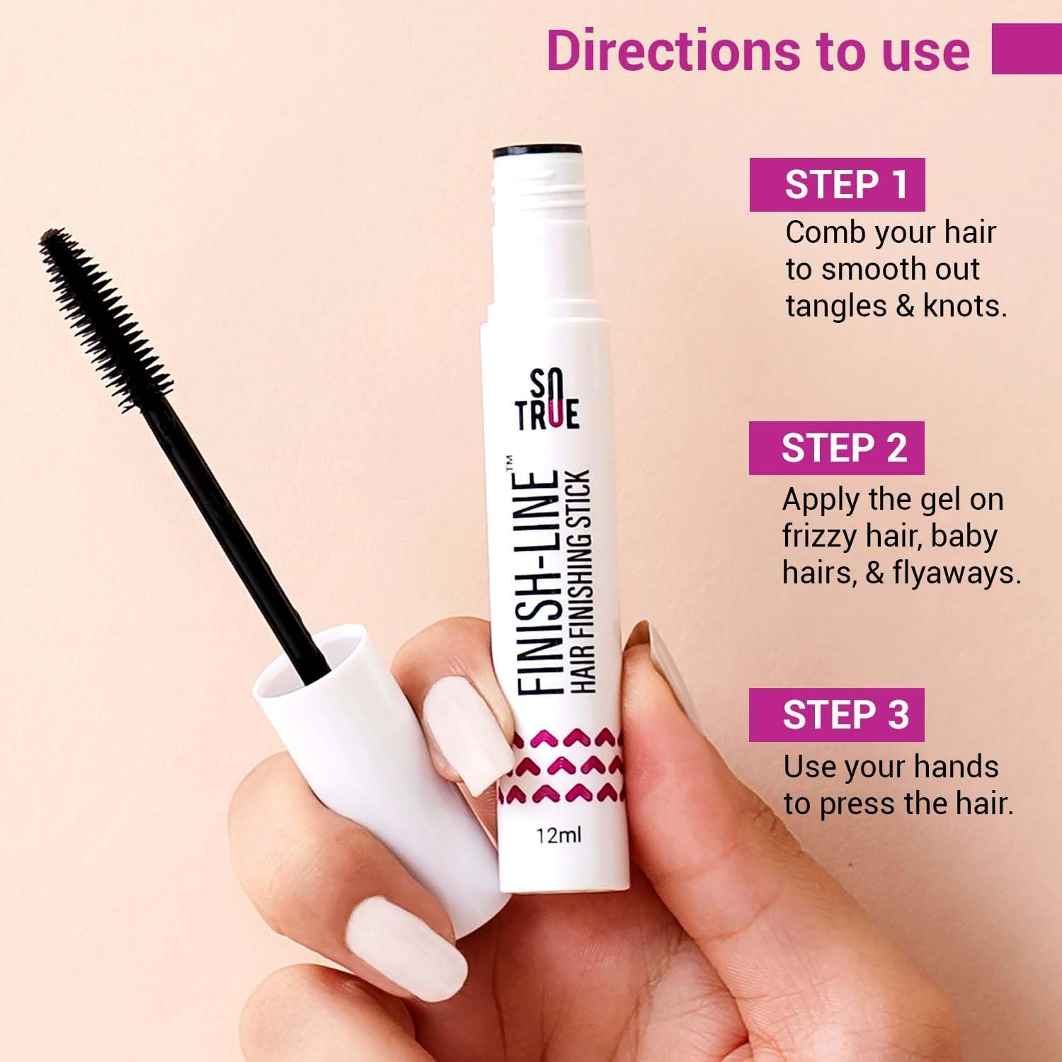 Sotrue Finish Line Hair Finishing Stick for Women 12Ml anti Flyaway for Smooth, Non-Greasy, and Non-Oily Look for All Hair Types image number 4