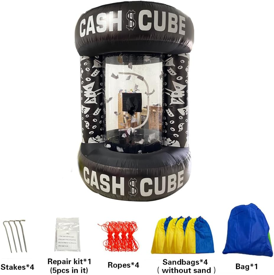 TONGFUSHE Inflatable Cash Cube Booth - Money Grab Machine, Three-Dimensional Fast Cash Grab Game Activity (Without Air Blower) image number 3