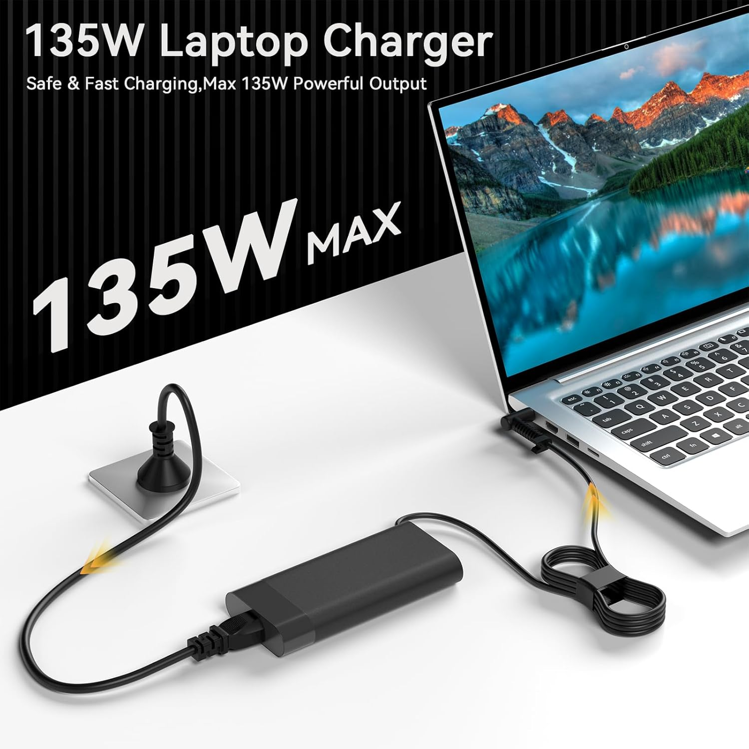 135W Laptop Charger Compatible with HP Spectre X360 15 16 15T 15-Df 15-Dc 15-Ch 15-EB 16-F 16-T Pavilion Gaming 15 16 17 Omen 15 17 Envy 13 14 TPN-CA13 TPN-DA11 L15534-001 Power Adapter image number 6