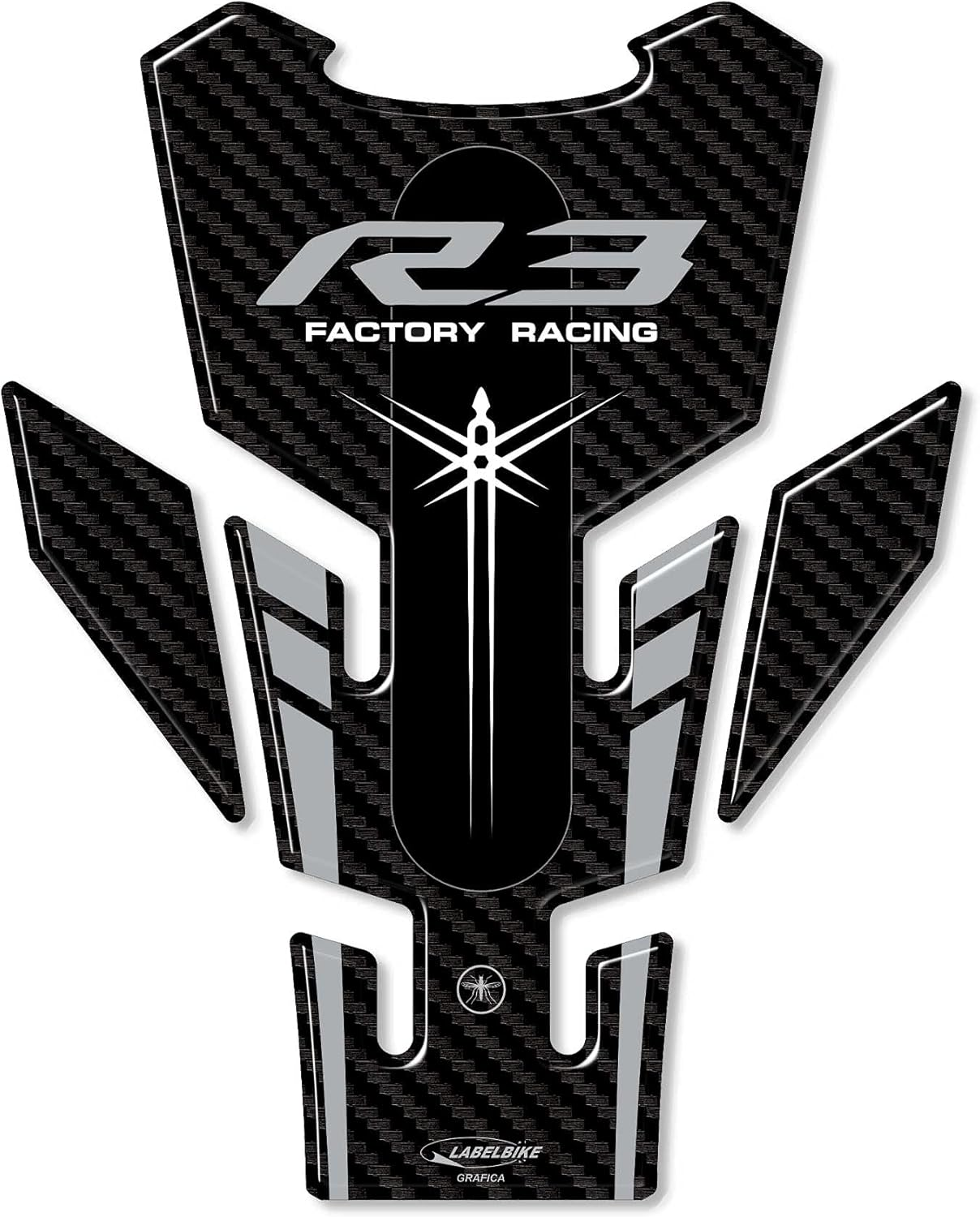 Labelbike - 3D Stciker Tank Pad Resin Protection for Motorcycle Tank Compatible with Yamaha R3 2019-2025