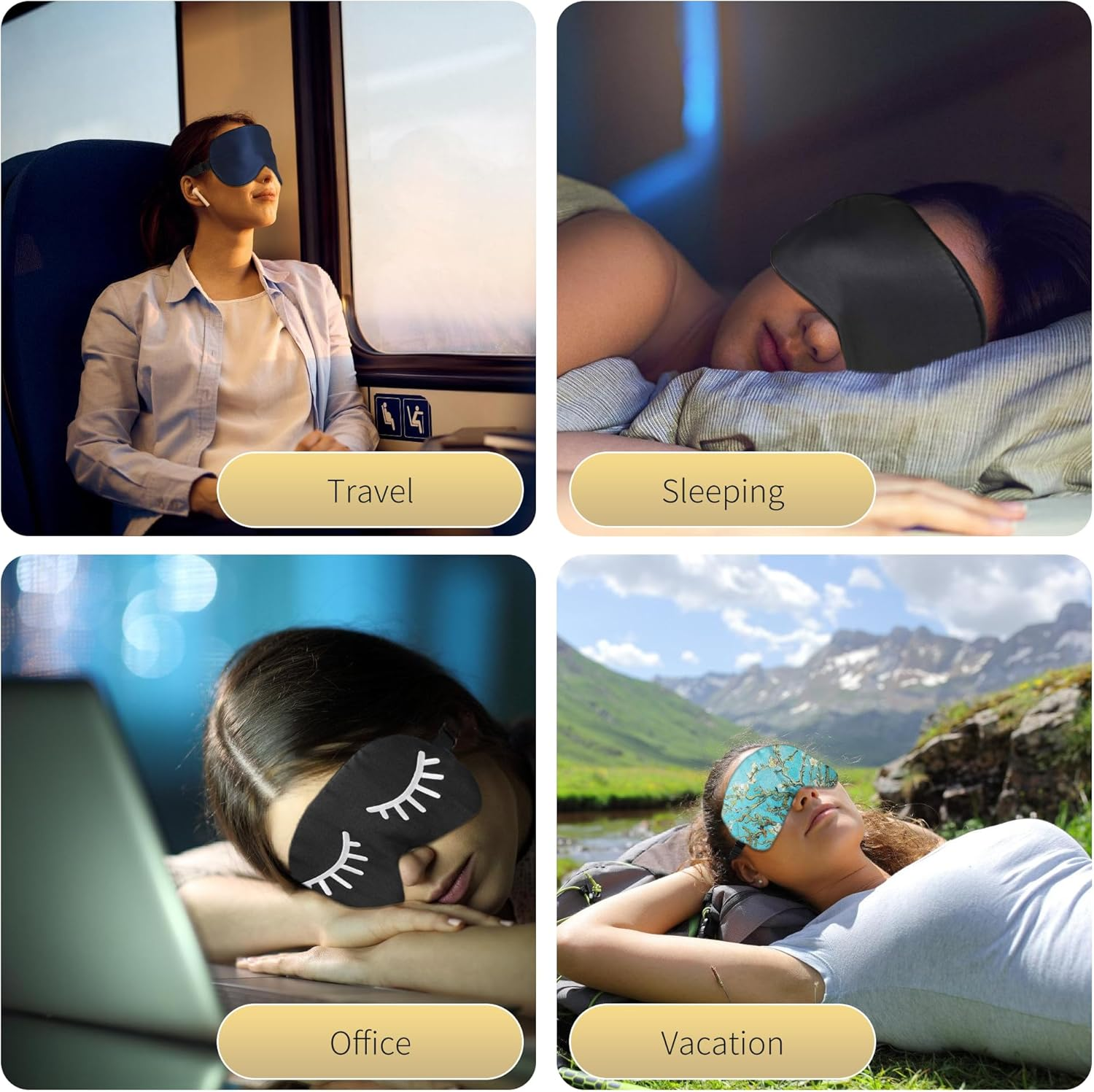 ZIMASILK Adjustable 100% Mulberry Silk Sleep Mask, Eye Mask for Sleeping, Ultra Soft & Breathable, Light Blocking, Travel Pouch Included, Blindfold for Men & Women (Navy Blue) image number 2