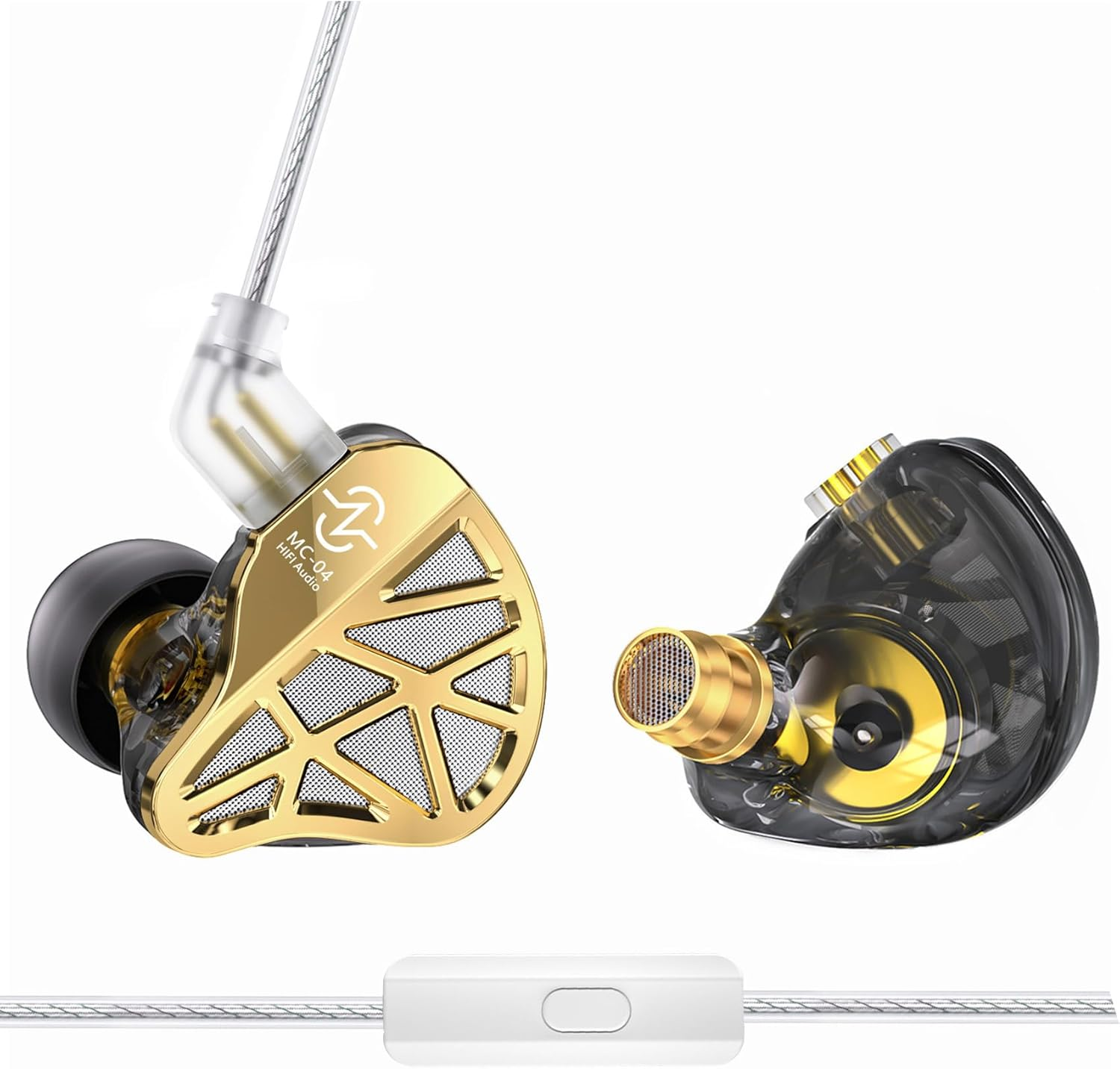 Keephifi CCZ MC04 in Ear Monitors Wired Earphone,Iem in Ear Headphone with 1 * 10MM Large Sound Cavity Composite Magnetic DD & 1*Customized Ba,Three-Frequency Equalization Earbud for Musician,Gaming