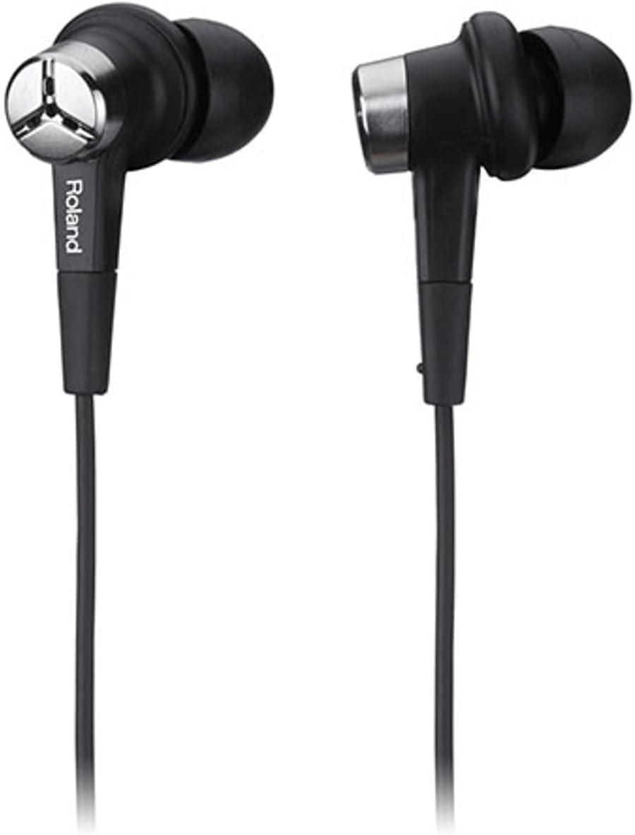 Roland Binaural Microphone/Earphones In-Ear Headphones, Black