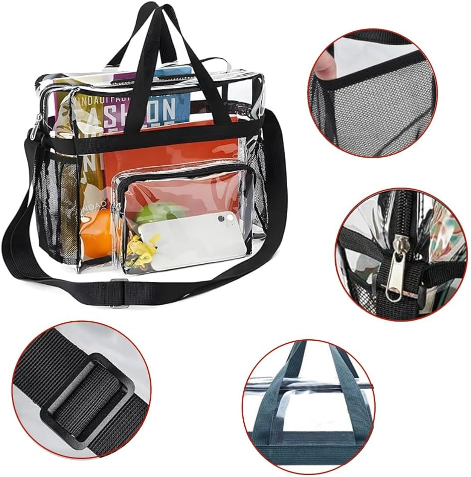 Acrylic Clear Totes Bag Women,Large Work Transparent Shoulder Handbag,Clear Tote Bag for Women for Work,Sports,Concert,Shopping image number 3