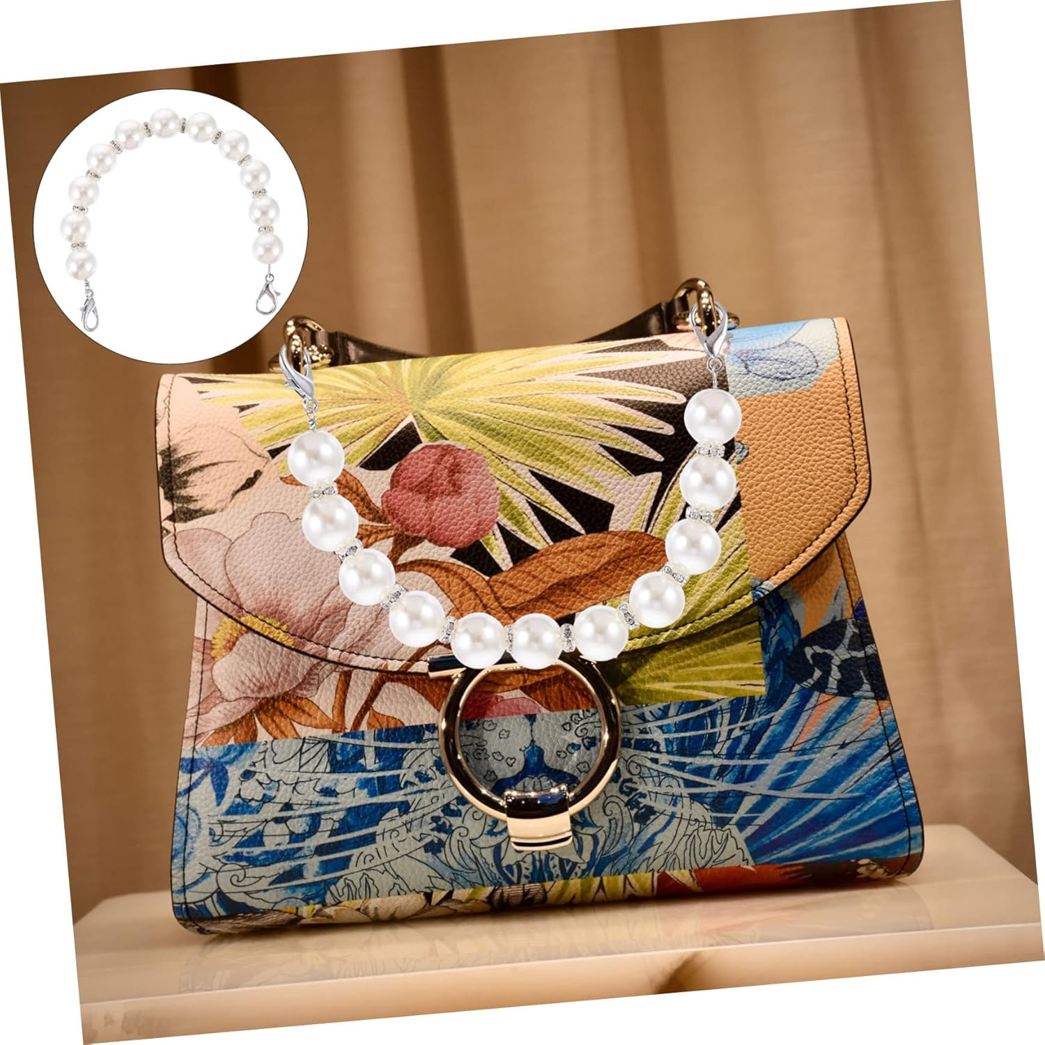 Gogogmee Pearl Chain Bag Strap Replacement Handle Accessory DIY Purse Chain for Luggage Strap