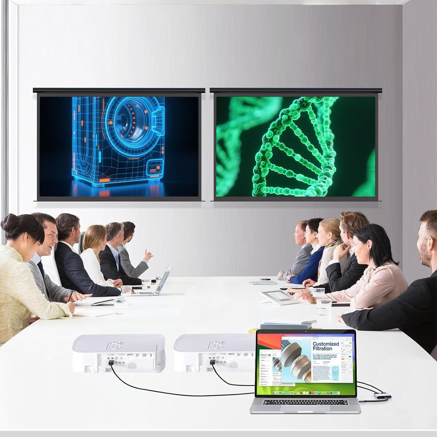 Jeyzuroa 4 in 1 USB C to Dual HDMI Adapter 4K@30Hz, Dual HDMI Adapter for 2 Monitors with 87W PD Charging, USB-A 3.0 Port, for Macbook Pro Air, HP, Dell, Iphone 15 Series image number 2