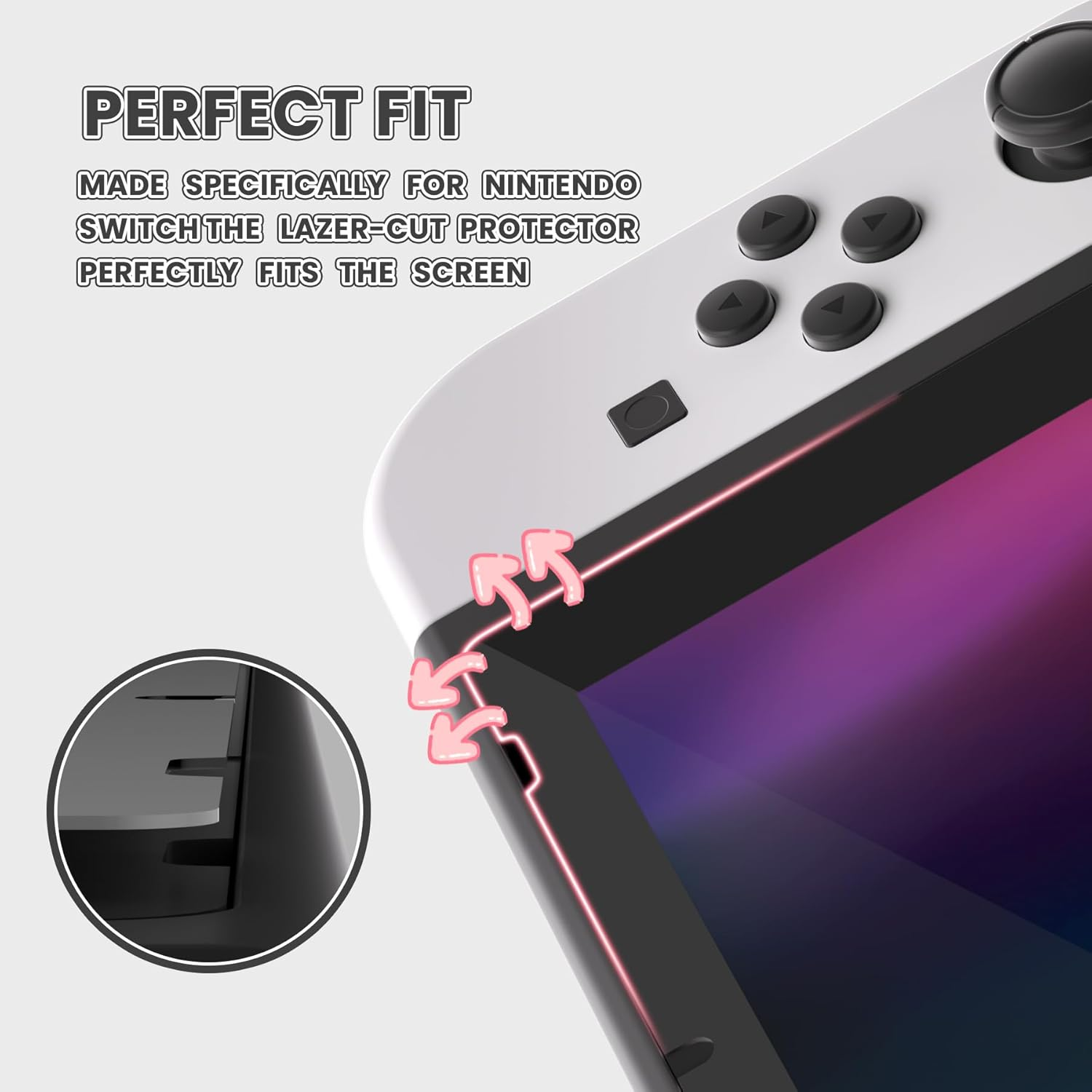 Extremerate 2 Pack Transparent Clear Border Transparent HD Clear Saver Protector Film, Tempered Glass Screen Protector for Nintendo Switch [Anti-Scratch, Anti-Fingerprint, Shatterproof, Bubble-Free] - Antique Yellow image number 6