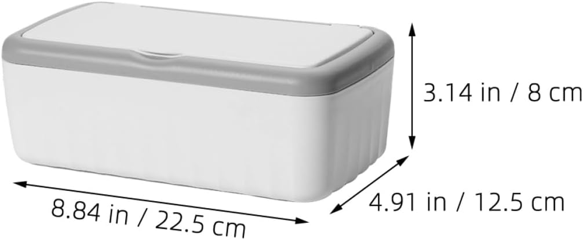 Wipes Container White Rectangular Tissue Box Cover with Lid Humidity Retention Organizer for Bathroom and Household image number 2