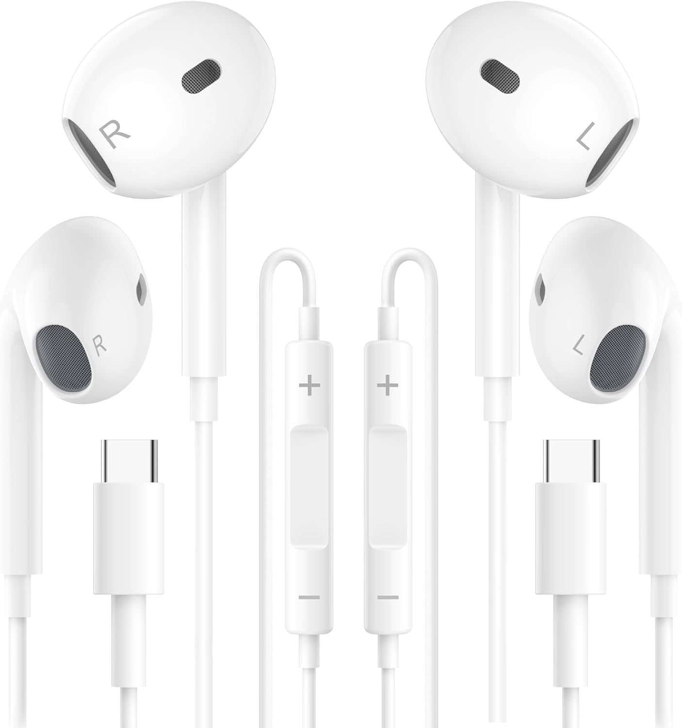 2 Pack USB C Headphones for Iphone 17/16, In-Ear Cable Headphones USBC with Microphone Volume Control Hifi Stereo for Iphone 15 Pro Max/Plus Ipad Pro Air Mini/Samsung S25 S24 S23 S22 Ultra A55/Pixel image number 5