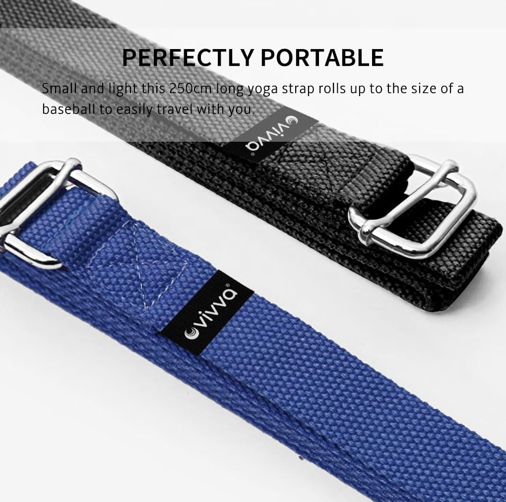 Vivva Yoga Blocks 2 Pack with Strap Non-Slip Extra Large 9 X 6X 4 Inches, EVA Foam Yoga Brick with 250Cm Yoga Strap to Improve Strength Balance for Yoga Pilates Meditation - Grey image number 3