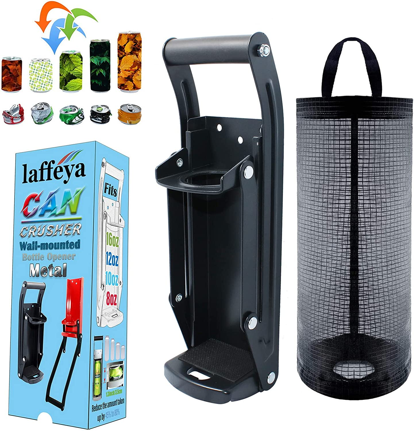 Laffeya Can Crusher Wall Mounted, Can Crusher 16 Oz, Crusher Aluminum, Soda Cans, Beer Cans and Water Bottles, Can Smasher for Recycling (16 Oz, Red)