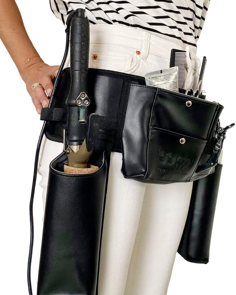Professional Hair Stylist & Hairdresser Working Belt: Efficient Tool Organization & Workflow Enhancement with Thermal Pocket for Curling Irons Hair Dryers, & Hairspray - Ideal for On-The-Go Stylists image number 1