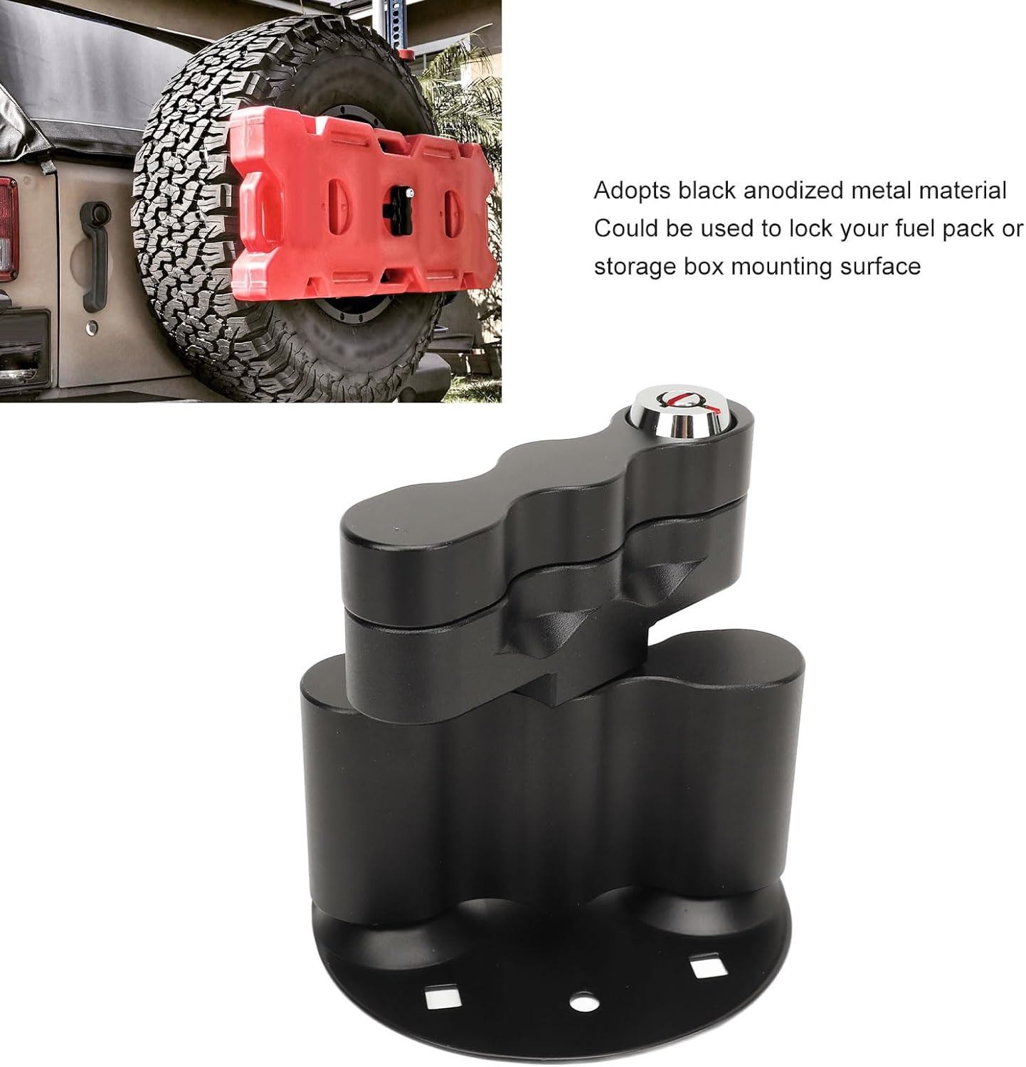 Locking Pack Mount for Fuel Pack, Key Lock, Pack Mount Lock with Backing Plate Base and 2 Keys, Compatible with Rotopax RX LOX PM, Crafted from Metal, Complete Accessories image number 2