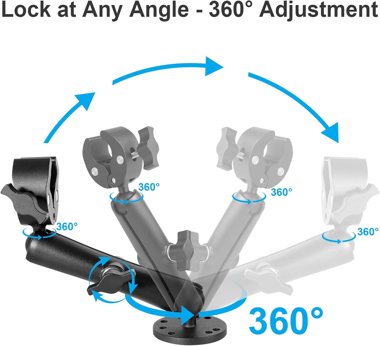 Trolling Motor Stabilizer Mount, 360&deg; Adjustable, for Minn Kota Terrova/Riptide Terrova/Ulterra/Powerdrive, Tough-Claw Boat Trolling Motor Shaft Reduces Bounce, Max to 1.5" Diameter Bar image number 5