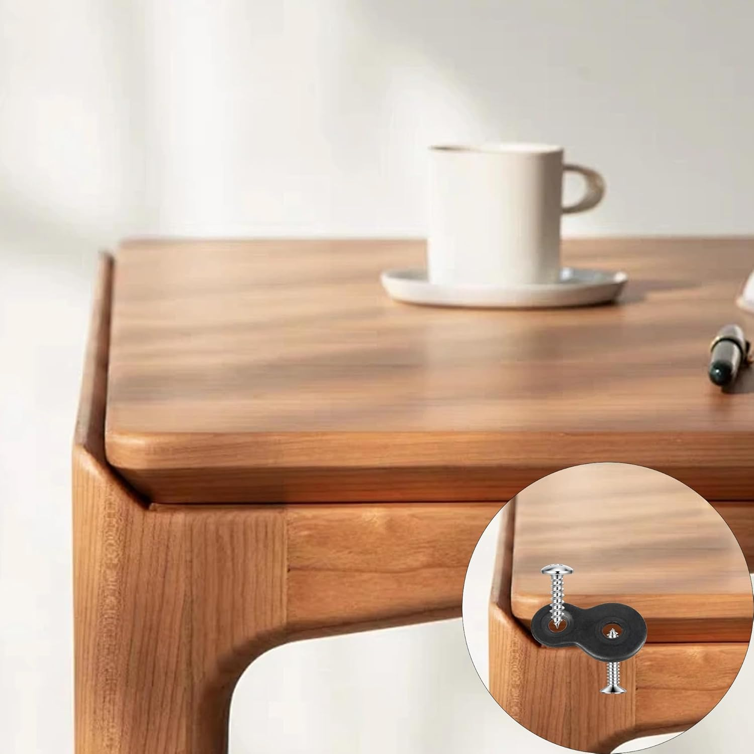 AUXBC 20Pcs Figure 8 Fasteners, Black Metal Table Top Fasteners, Heavy Duty Desktop Clips, Table Top Connector Brackets image number 2