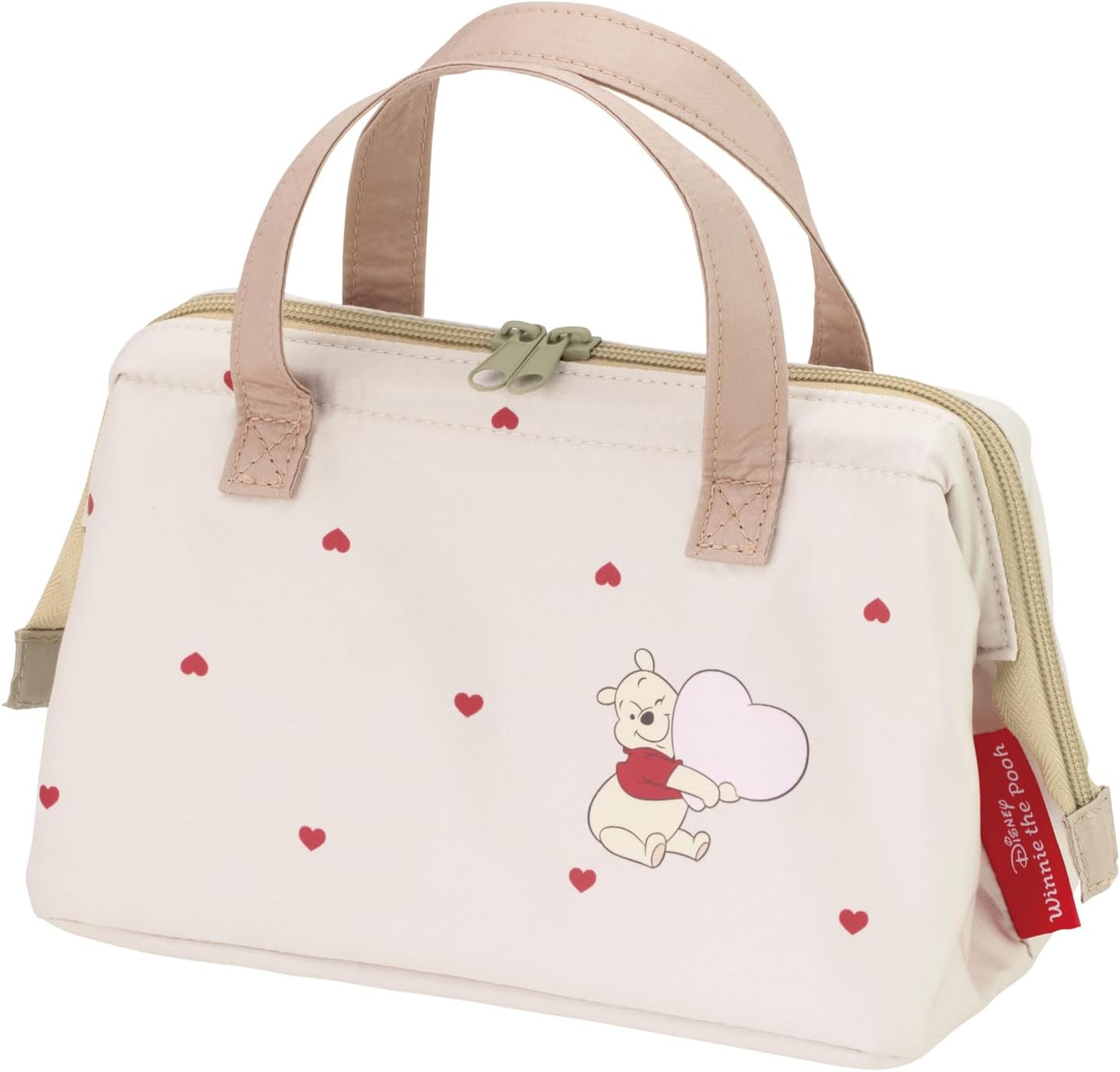 Skater KGA1-A Lunch Bag, Cold Insulation, Gusset, Women'S, Disney, Winnie the Pooh, Hug & Heart