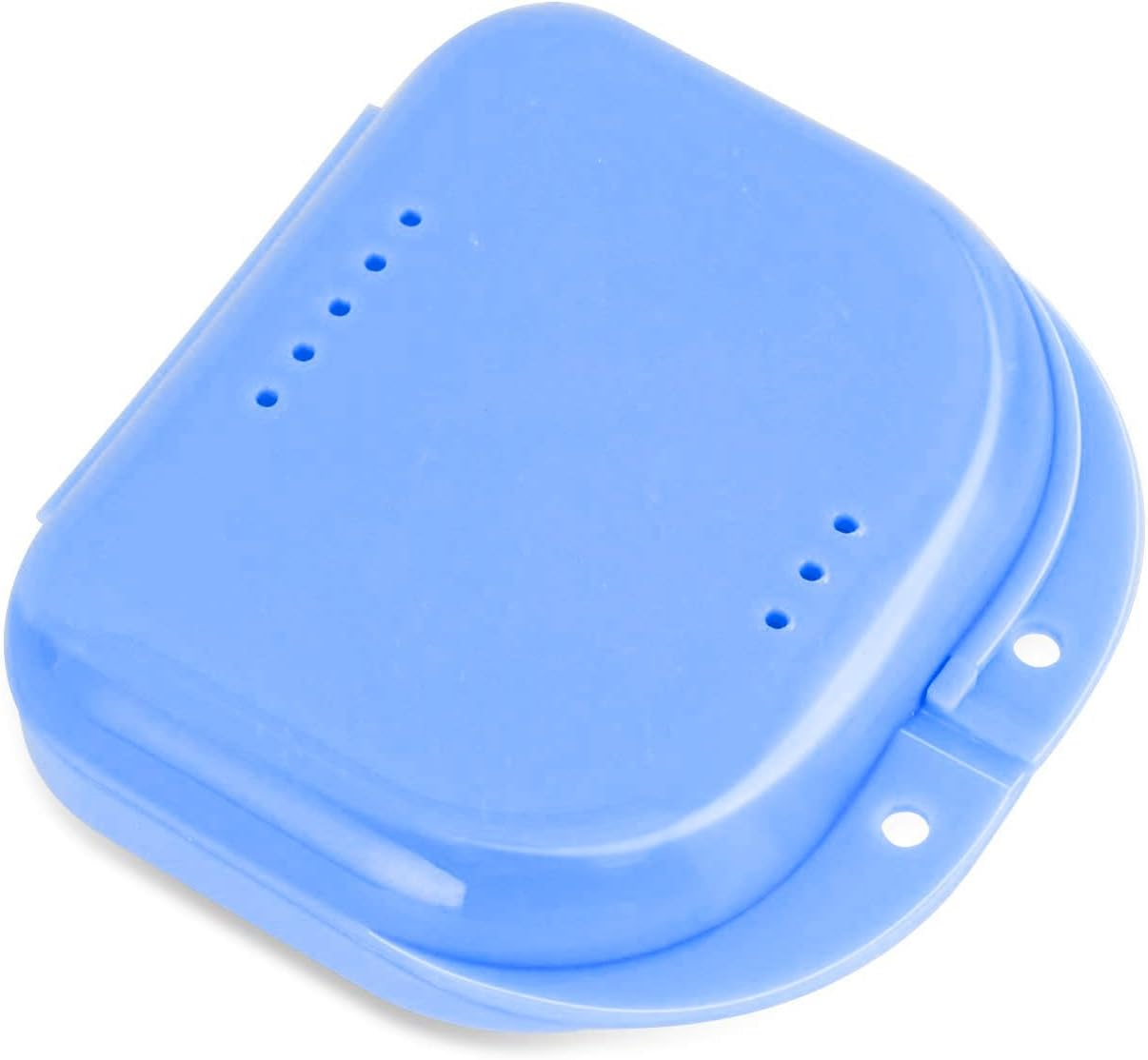 Annhua Retainer Case with Vent Holes - Mouthguard Container for Travel, Slim Dental Storage Box for Aligners, Night Guard - Easy to Open, Blue