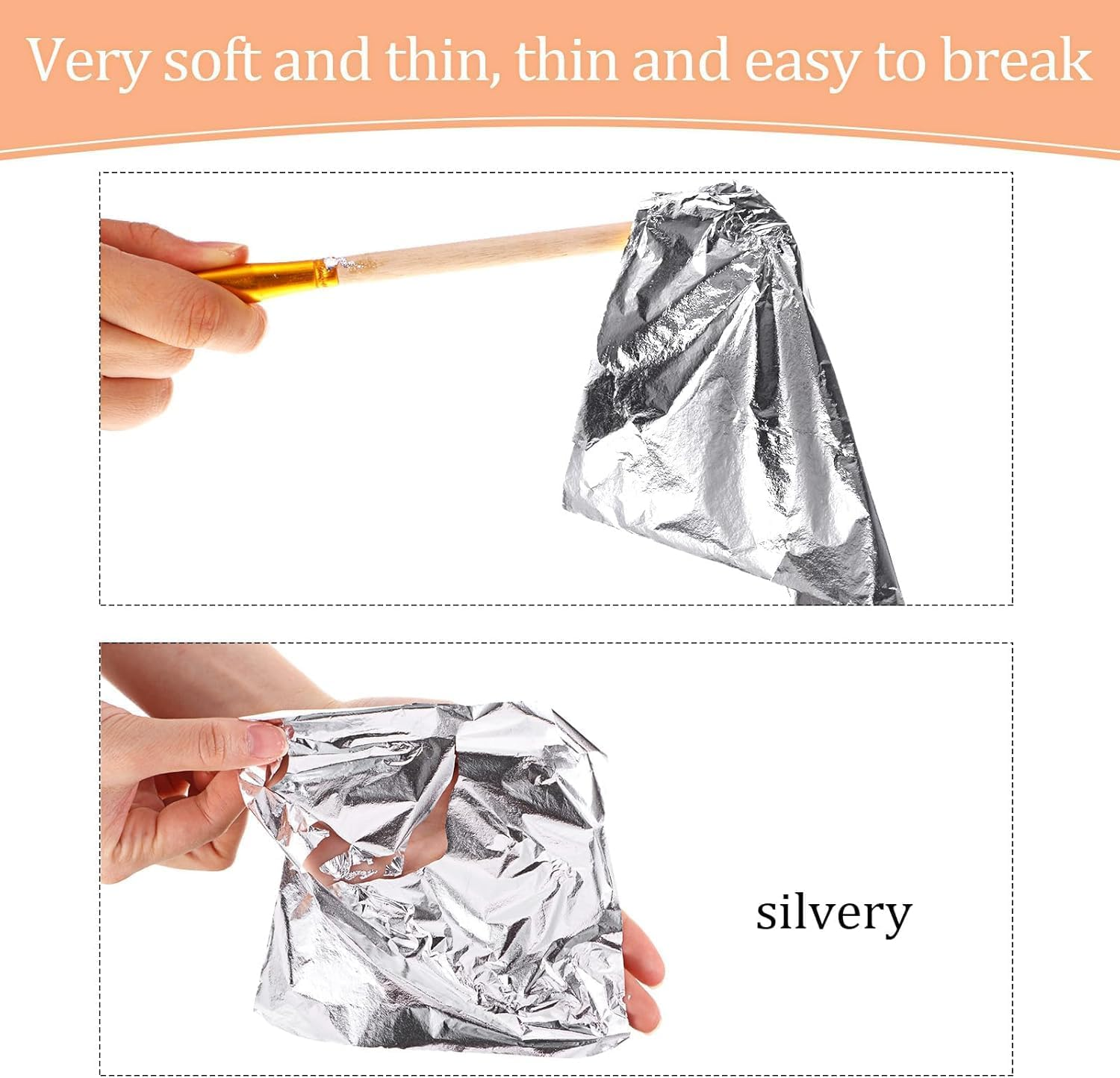 150Pcs Gold Foil Sheet with Tweezer and Brush,Imitation Gold Foil Sheet with Tweezer and Brush,Rose Gold Silver Gold Foil Sheet with Gilding Brush Tweezer,Foil Paper Art Gold Foil Sheet with Tweezer image number 6