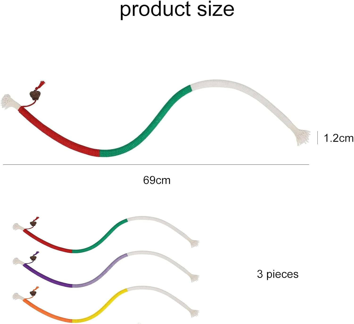 Aikeis 3 Pack Cat Toys Interactive Toy Pet Rope Toy Pet Rope Toy Cat Interactive Toy Rope image number 2