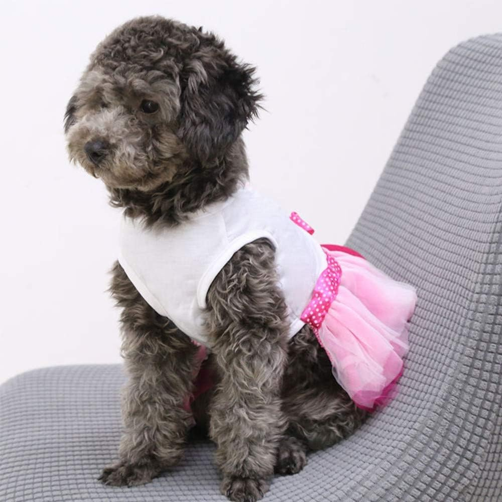 PIXRIY Dog Dress Tutu Skirt Princess Puppy Dress Vest Cute Spring Summer Pet Clothes Apparel for Small Dogs and Cats image number 3