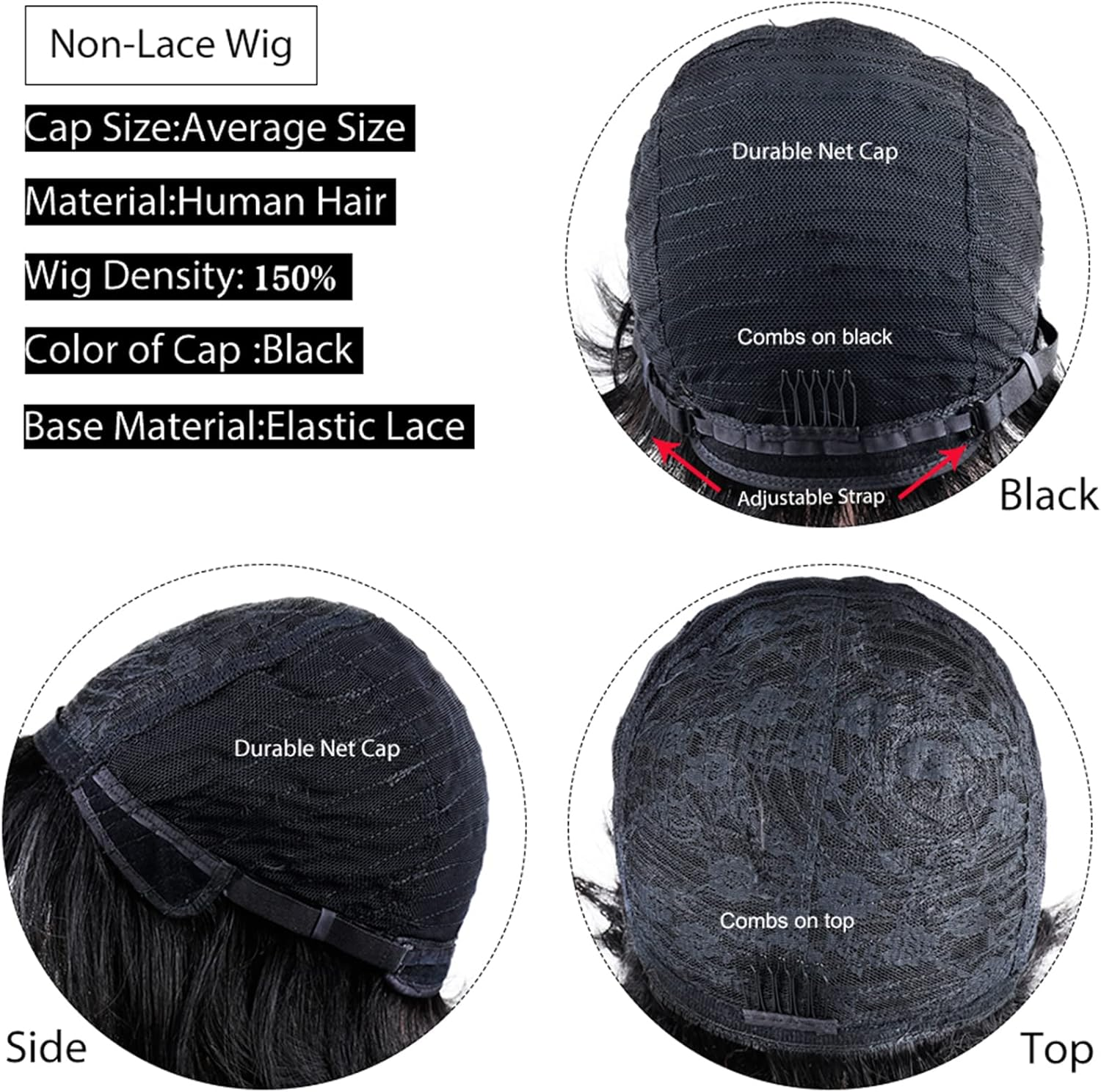 Qiaqiaring Pixie Cut Wigs for Black Women Natural Color 1B Short Layered Pixie Cut Wigs for Women Brazilian Virgin Human Hair Wigs Glueless Wigs image number 2