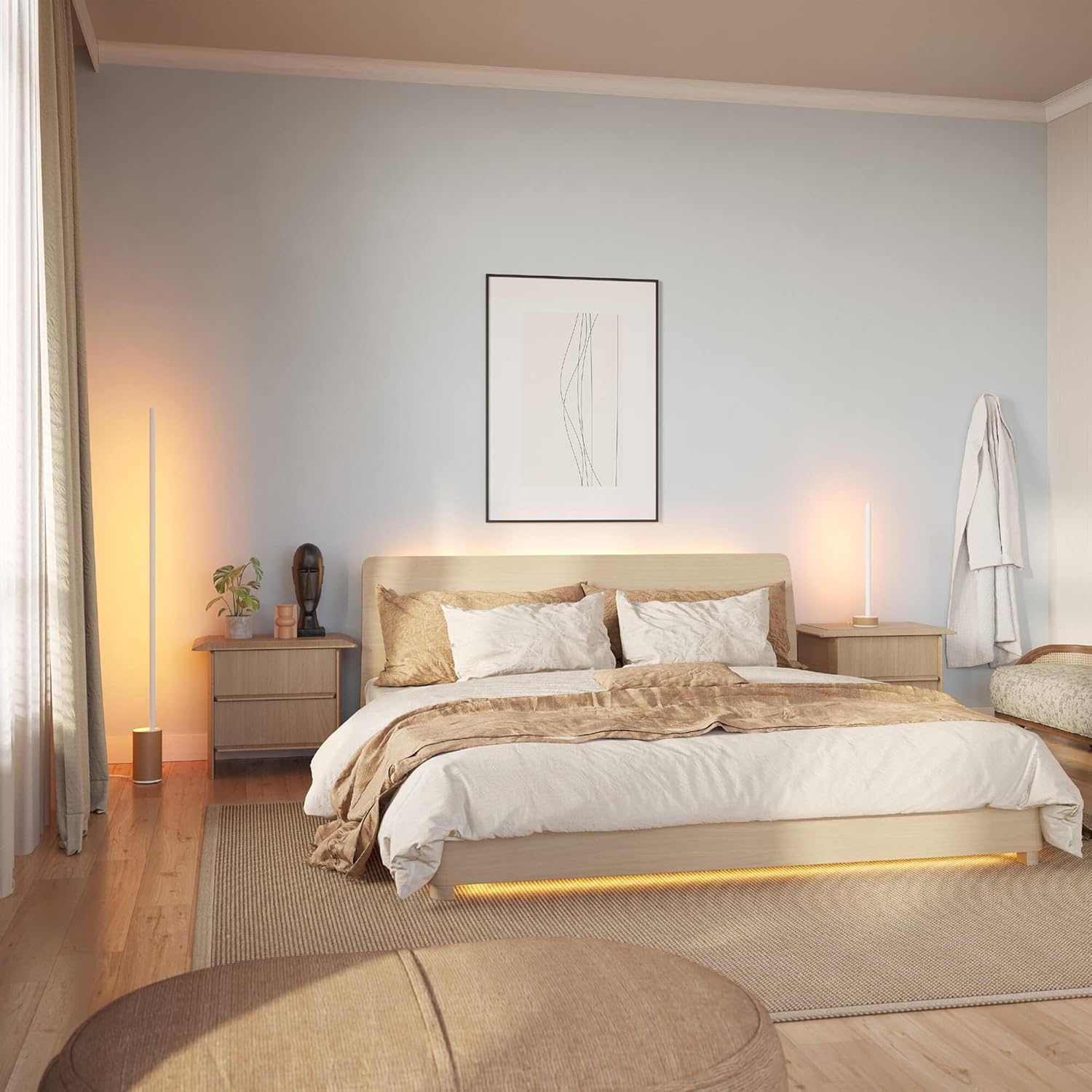 Philips Hue Gradient Signe White & Colour Ambiance [Oak Finish] Smart Table Light LED with Bluetooth. for Bedroom, Livingroom. Compatible with Alexa, Google Assistant and Apple Homekit. image number 2