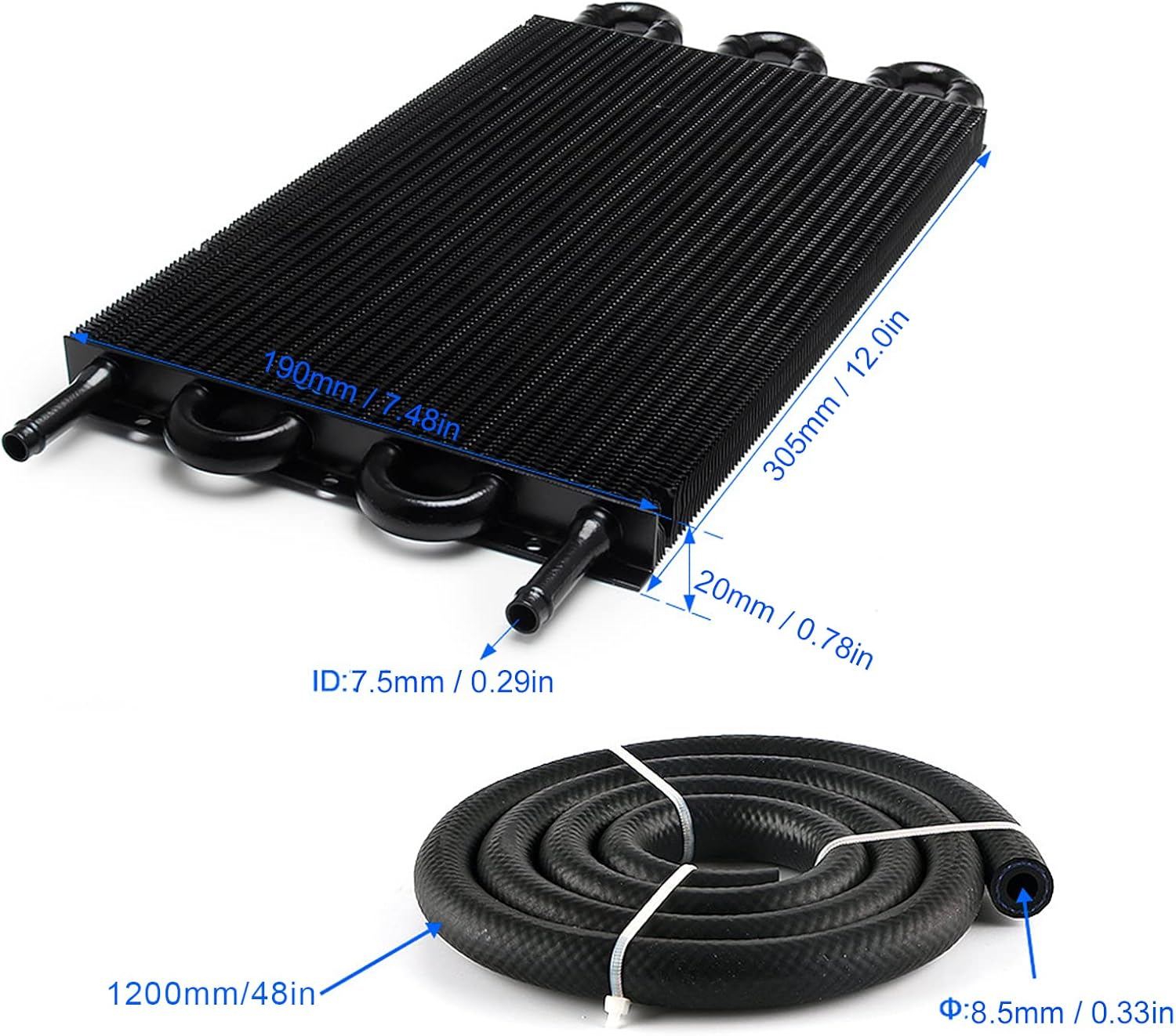 Transmission Cooler, Transmission Oil Cooler Kit Aluminum 6 Row Oil Cooler Kit with Installation Accessory for Vehicles image number 3