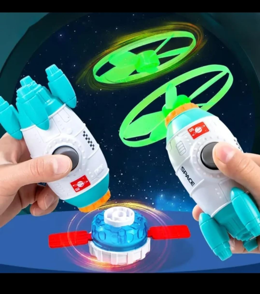 UBY Spinning Toy for Kids Including Flying Saucers,Spin Toy, Top Toy, Fly Toy, Boys and Girls Both Age 3+ Indoor and Outdoor Activity. image number 2