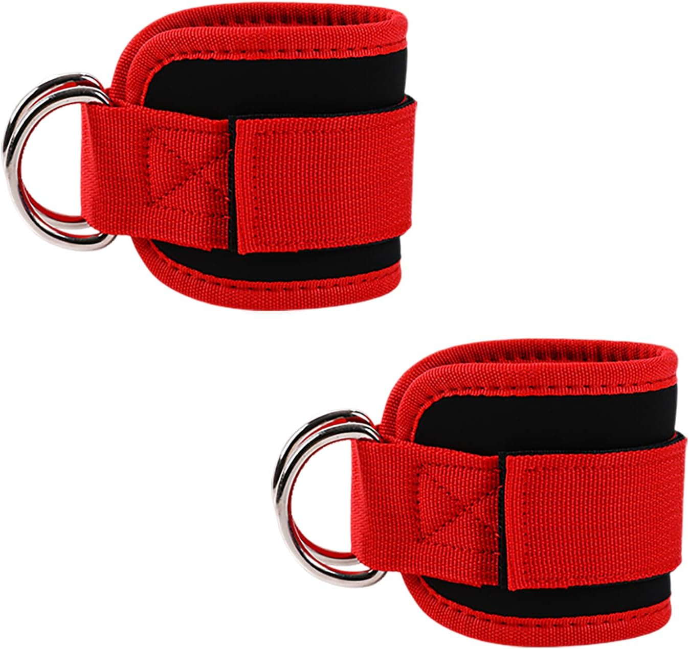 Icovalescent Pack of 2 Foot Straps Cable Pull, Weight Cuffs, Fit Grip Lifting Straps for Fitness, Gym, Workout, Cable Machines, Strength Training Equipment (Red)