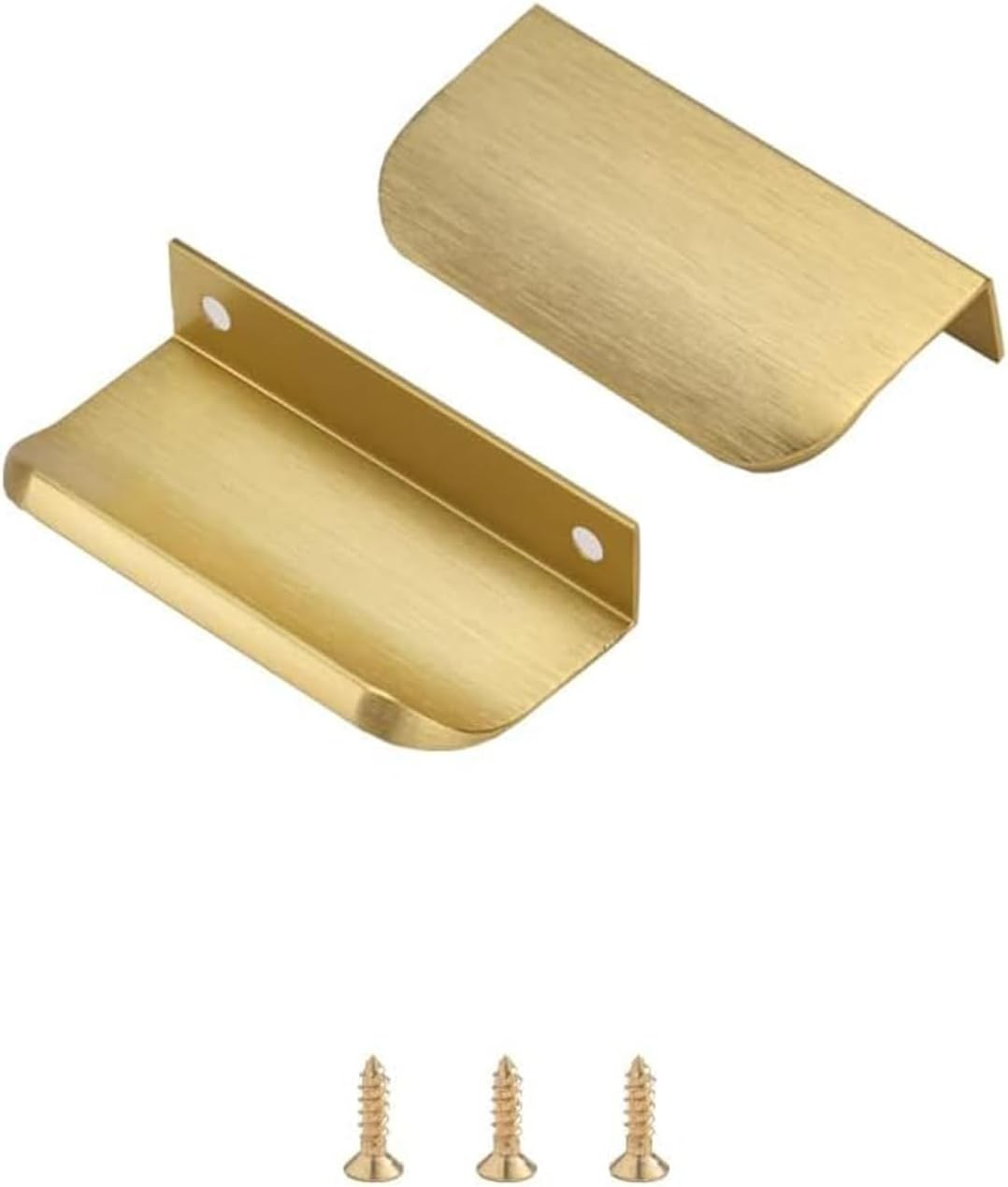 Satanga Edge Finger Tab Pull for Cabinets Hardware Closet Pulls Square Bar Pulls Drawer Pulls 5Pack Easy to Install 6Inch 150Mm Brushed Brass
