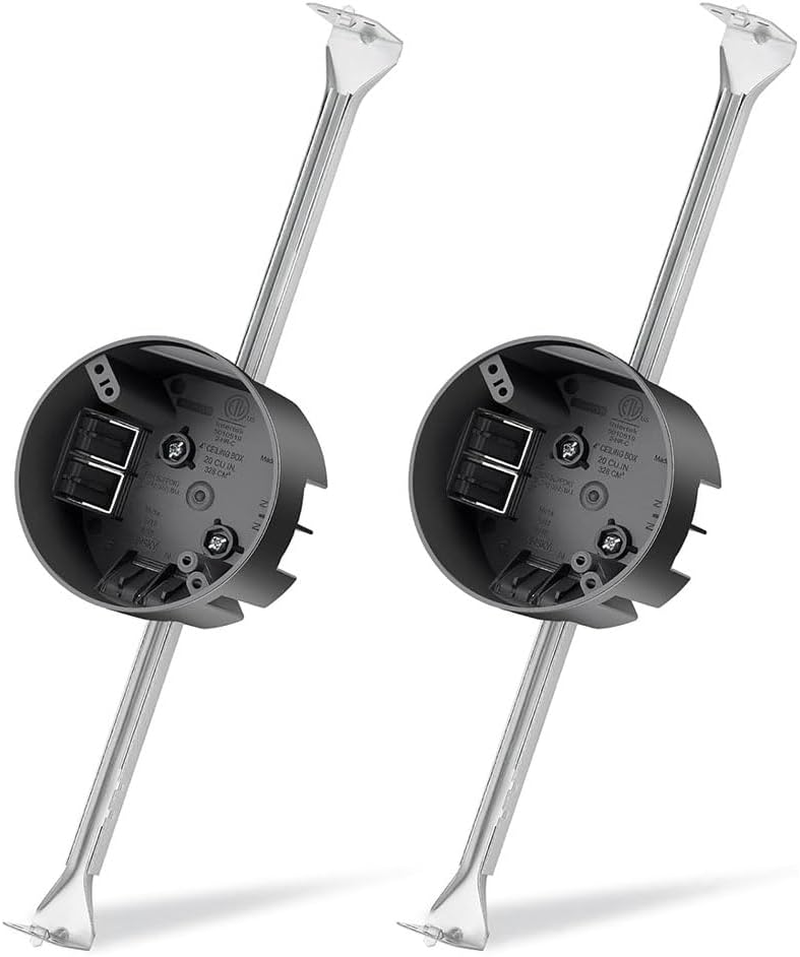 Snblzhef 2 Pcs Ceiling Fan Brace Electrical Box 14.25 to 22.5 Inch Adjustable Electrical Box and Support Bar Fan Bracket Gray image number 5