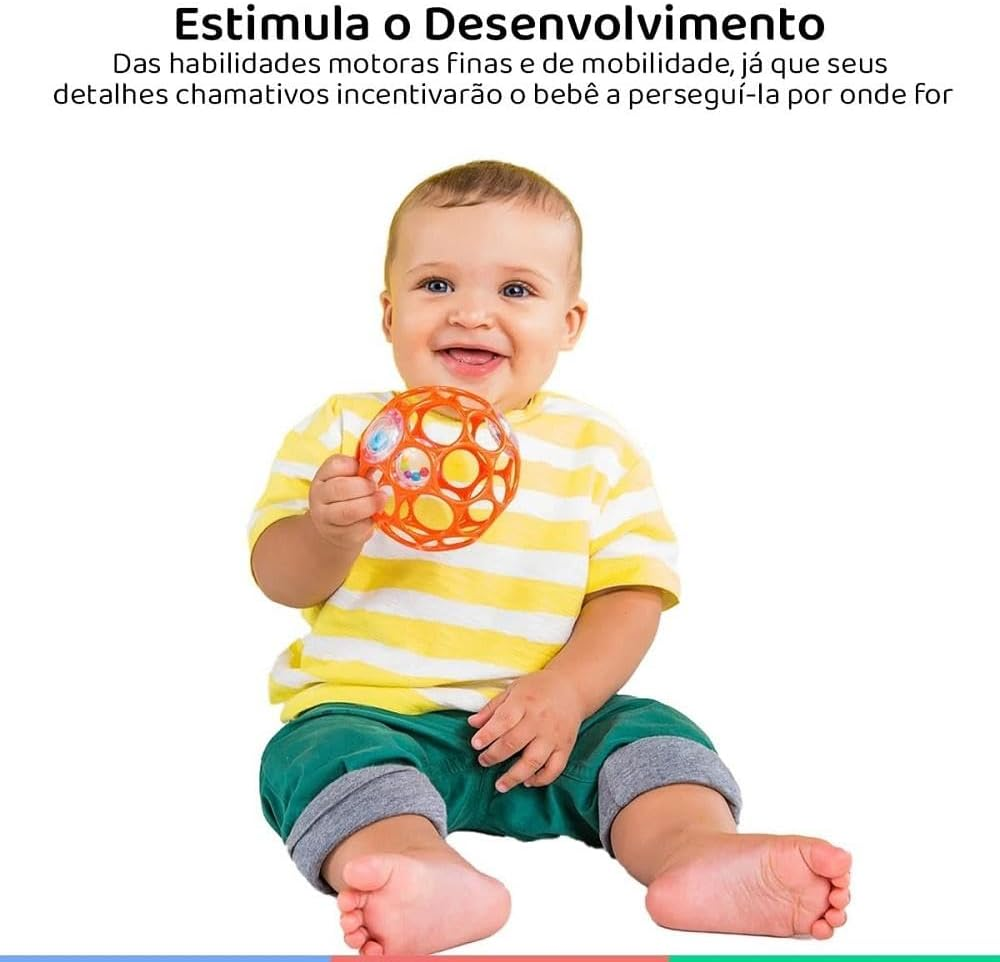 Bright Starts Oball Easy-Grasp Rattle Bpa-Free Infant Toy in Red, Age Newborn and Up, 4 Inches image number 3