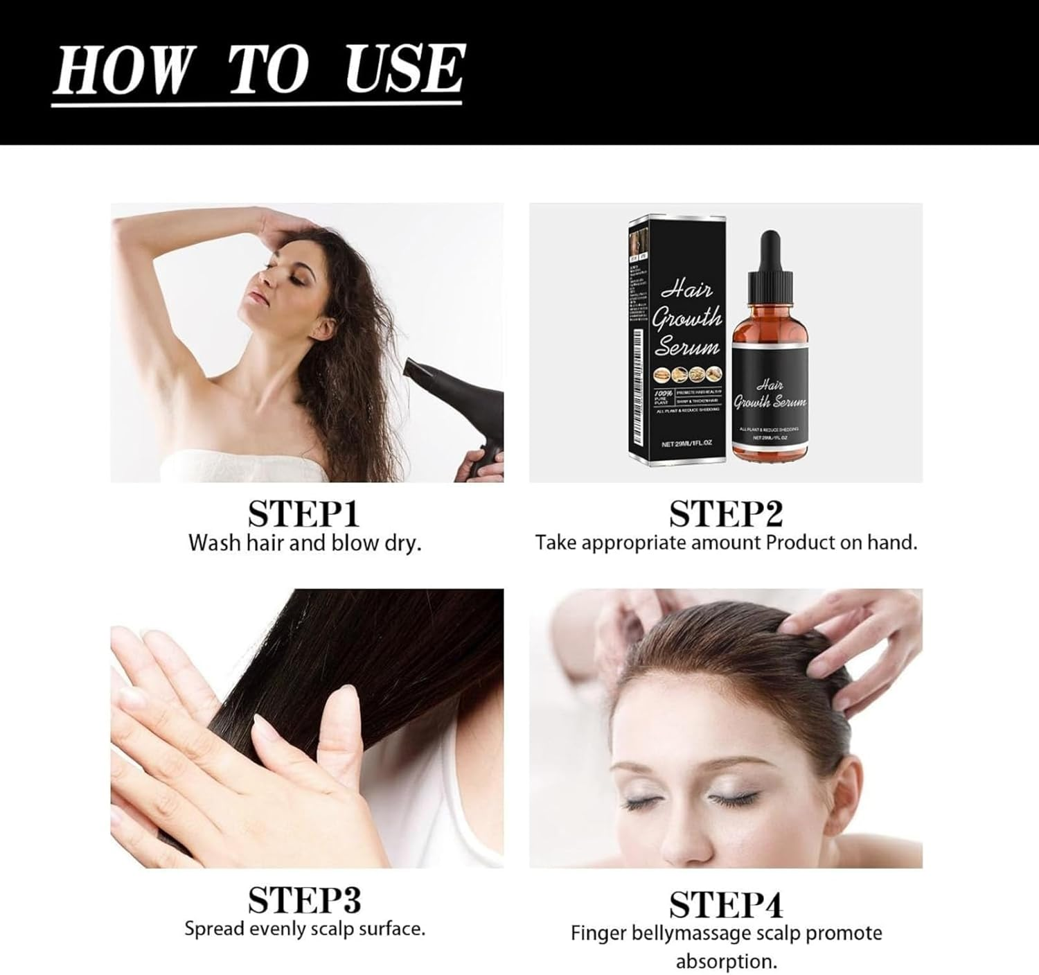 Lifewitqueenp Hair Care Growth Oil, Natural Hairs Quick Absorption Growth Density Essential Oil, Nourishes Hair, Reduces Breakage, Strengthens Hair Roots, Keeps Hair Smooth and Soft (3PCS) - 2Pcs image number 5