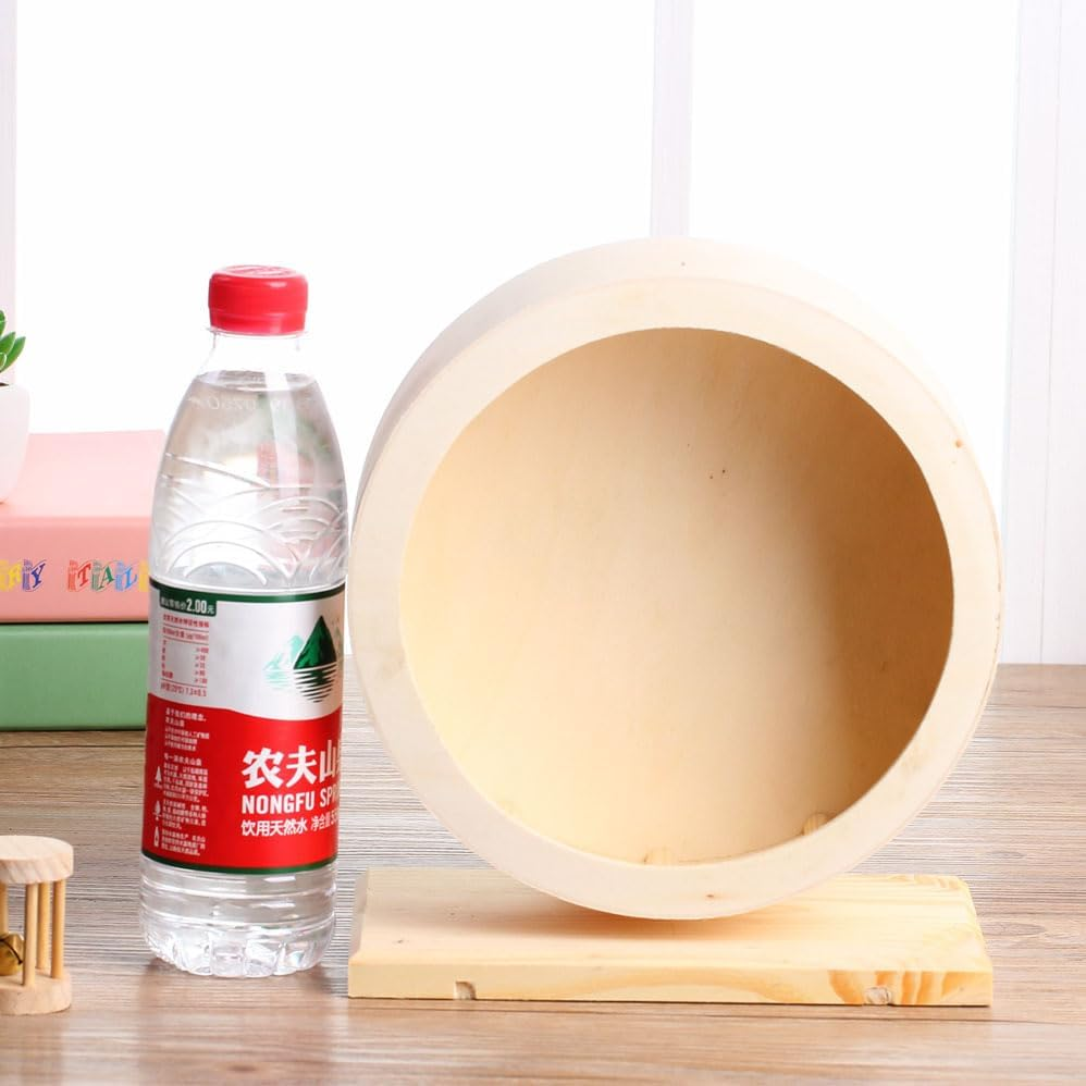 Pet Sports Equipment, Wooden Silent Hamster Wheel, Hamster & Guinea Pig Exercise Wheel, Cat & Dog Treadmill, Indoor Use,Allowing Your Pet to Play Freely,Sturdy and Durable,Aesthetically Pleasing image number 2