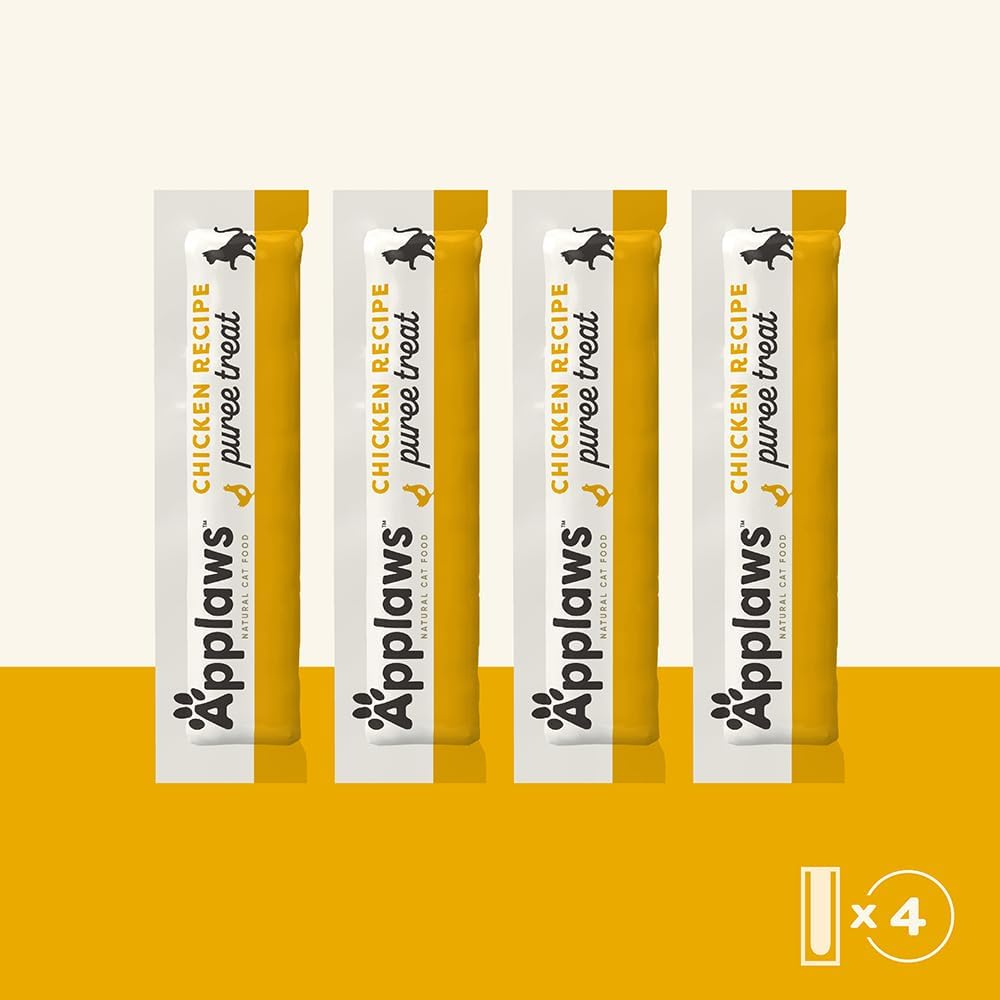 Applaws 100% Natural Grain Free Chicken Recipe Puree Treat, Limited Ingredients Pet Food 4X15G (Pack of 10) image number 2