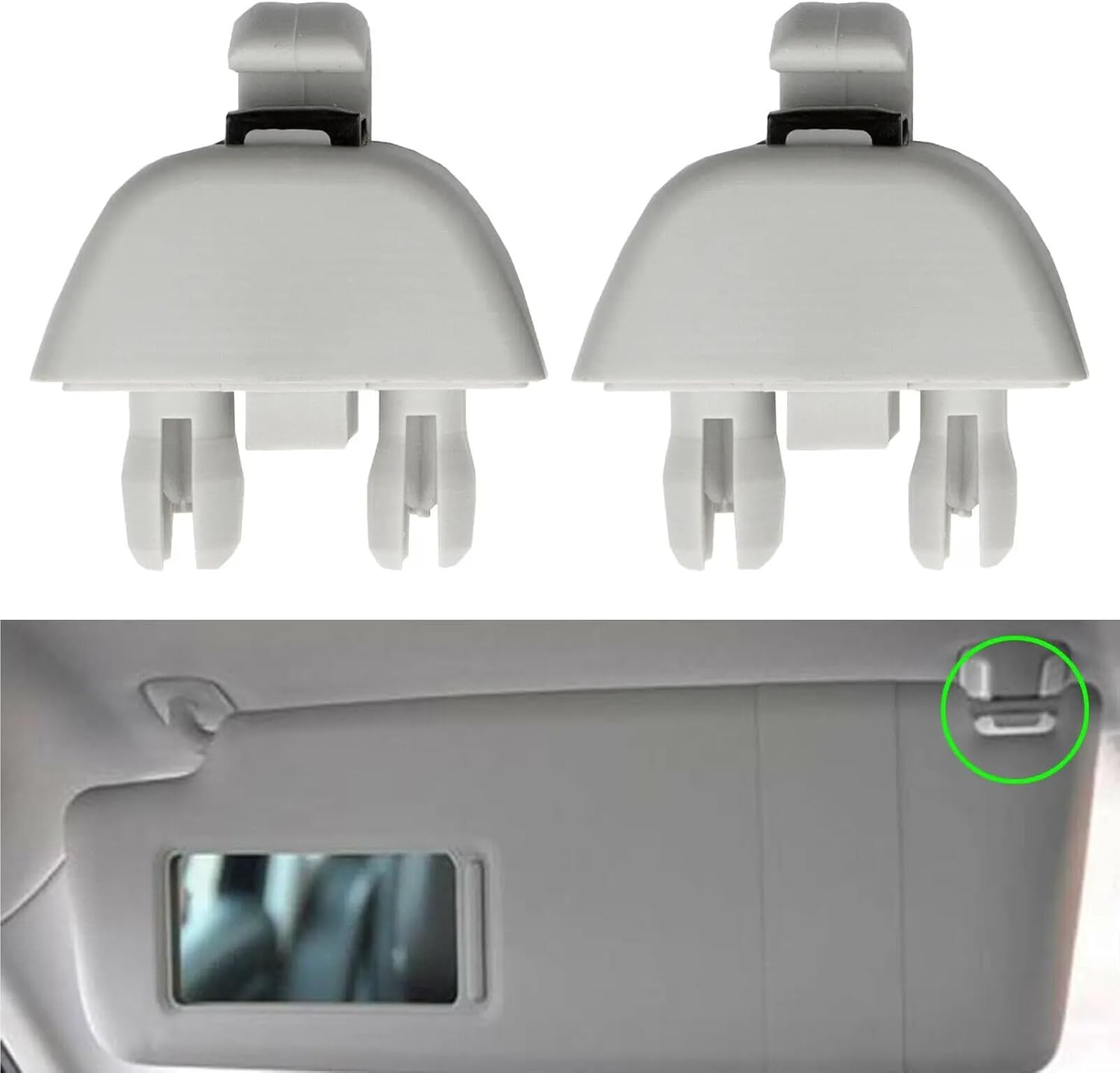 VNGNHERRL 2X Sun Visor Clip Hook Fit for VW Polo Passat Skoda Seat 2012-2015 6R0857561Y20 Car Inner Hanger Holder Clips Car Sun Visor(B) - A image number 2