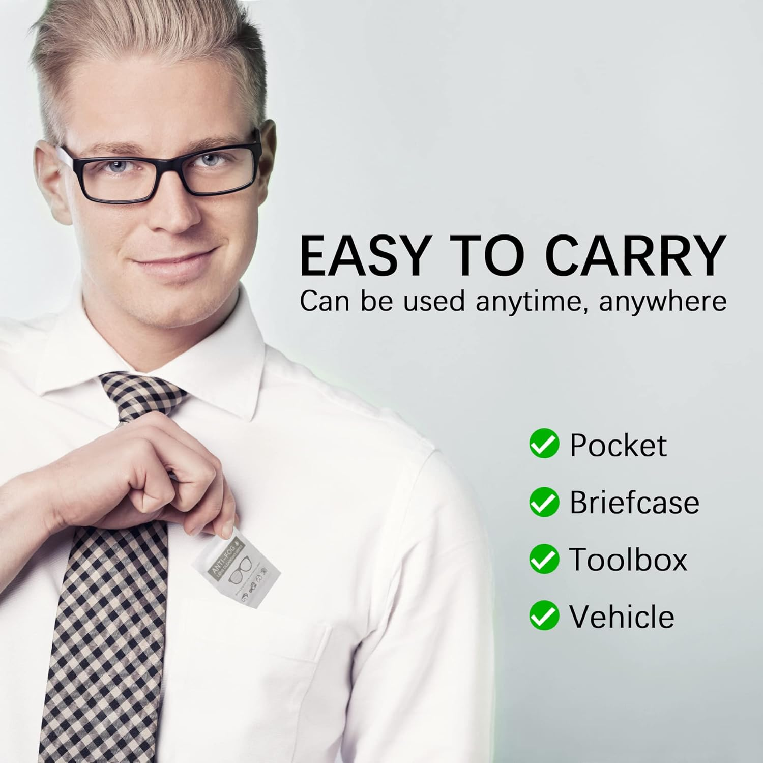 EOTW Anti-Fog Glass Wipes, 50 Pack Pre-Moistened Lens Wipes, Individually Wrapped Cleaning Wipes for Eyeglasses, Camera, Phone, Sunglasses, Ipad, Computer Screen and Tablets image number 2