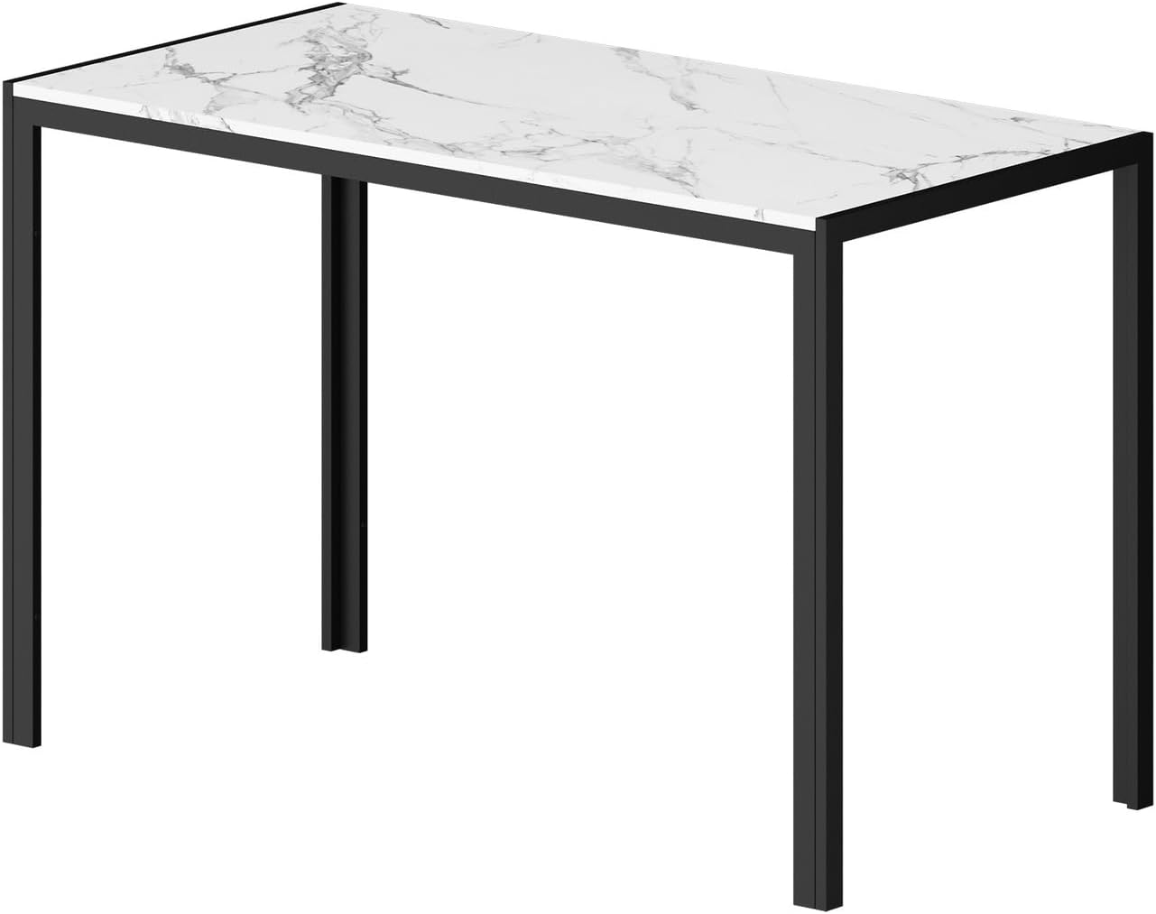 Oikiture Dining Table with Dining Chairs for Set 4PCS 120Cm Rectangle Marble Table Top White&Black for Home Kitchen or Dining Room image number 2