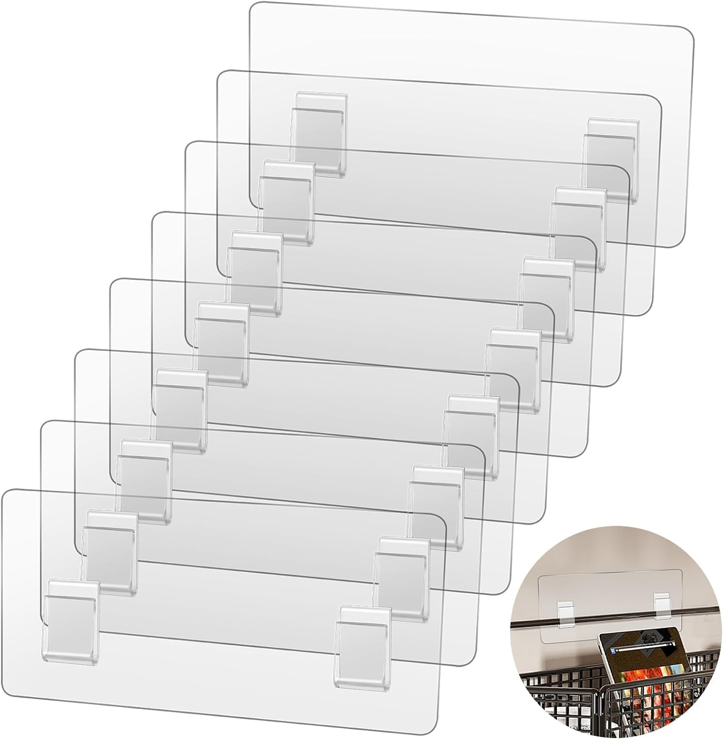 Yharnamite 8 Pcs Shower Caddy Strong Adhesive Hook Stickers, Bathroom Hooks, Shower Caddy Adhesive Hook No Drilling Strong Sticker Wall Hooks for Bathroom, Kitchen image number 4