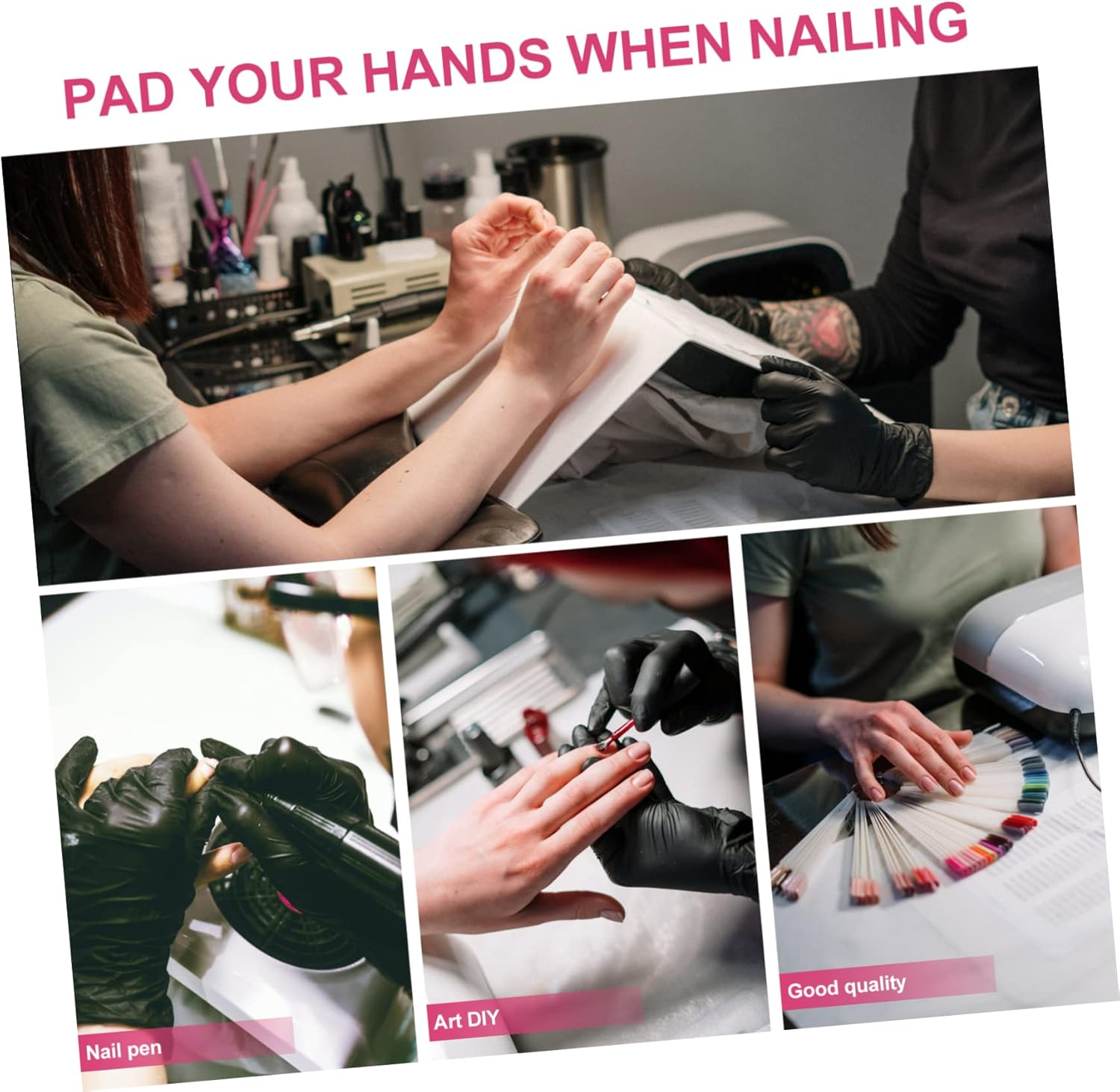 PENIKOKO 2Pcs Nail Hand Rest Pillow Leather Hand Rests Cushion Manicure Mat Nail Beauty Pad image number 1