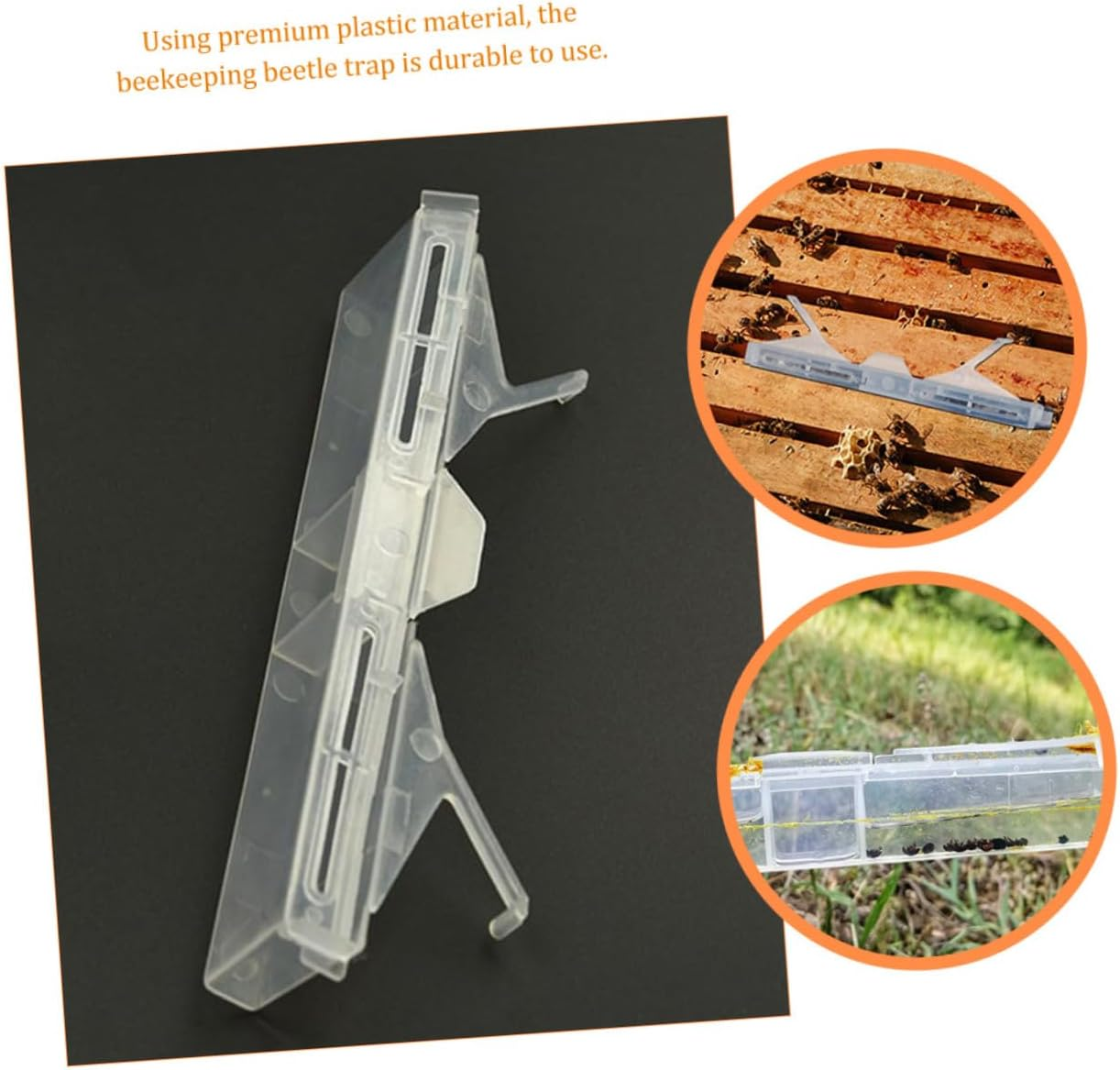 Yardwe 6Pcs Clear Small Hive Beetle Traps for Beekeepers Reusable Plastic Beetle Collector with Baitable Compartments Easy Install Beekeeping Supply image number 6