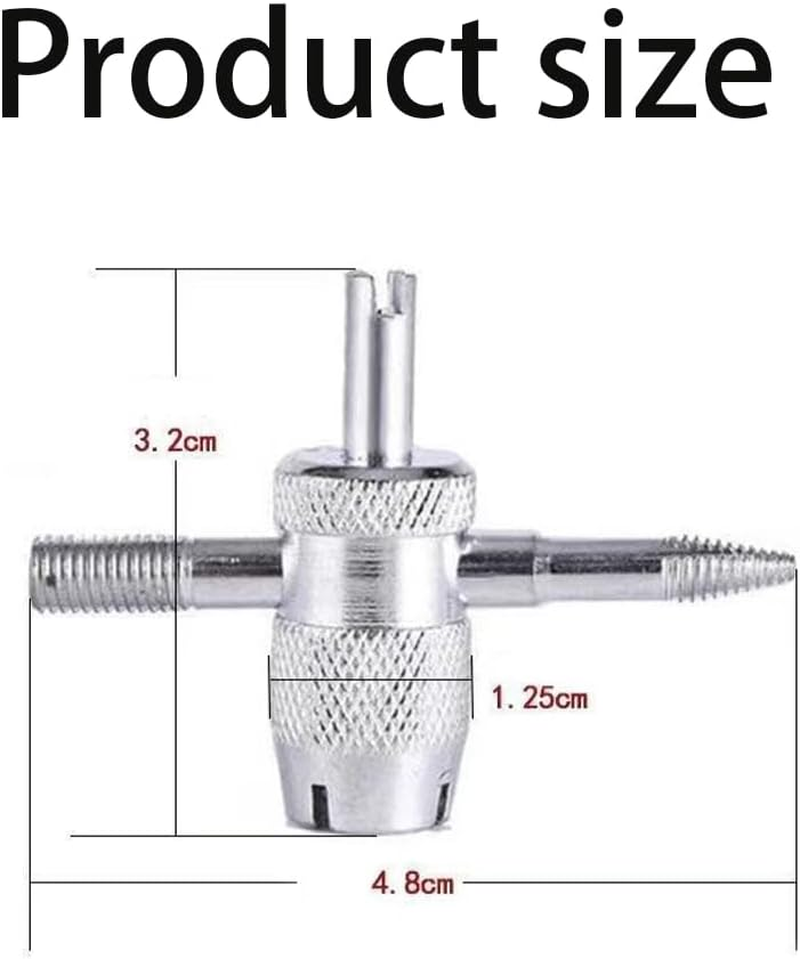 (2Pcs) 4-In-1 Tyre Valve Removal Tool Tire Valve Stem Tool,4-Way Valve Core Tool Tire Valve Tools,Valve Stem Puller Valve Stem Removal Tool for Bicycle Bike Automobile Car,Valve Core Removal Tool image number 5