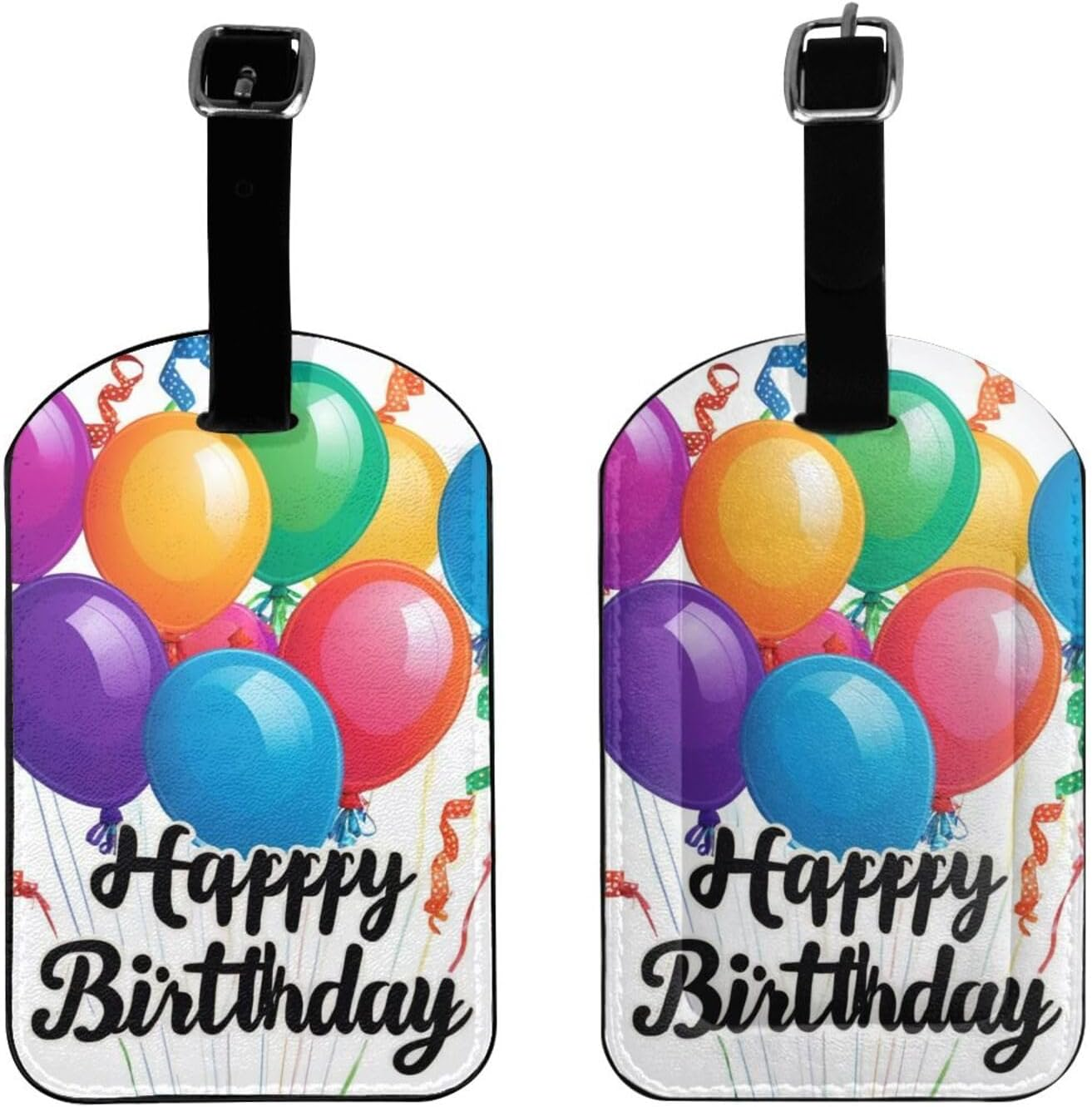 Happy Birthday Print Elegant Tag Stylish Tag Luggage Tag 4.3 X 2.76 Inch for Suitcases Travel Bags image number 2